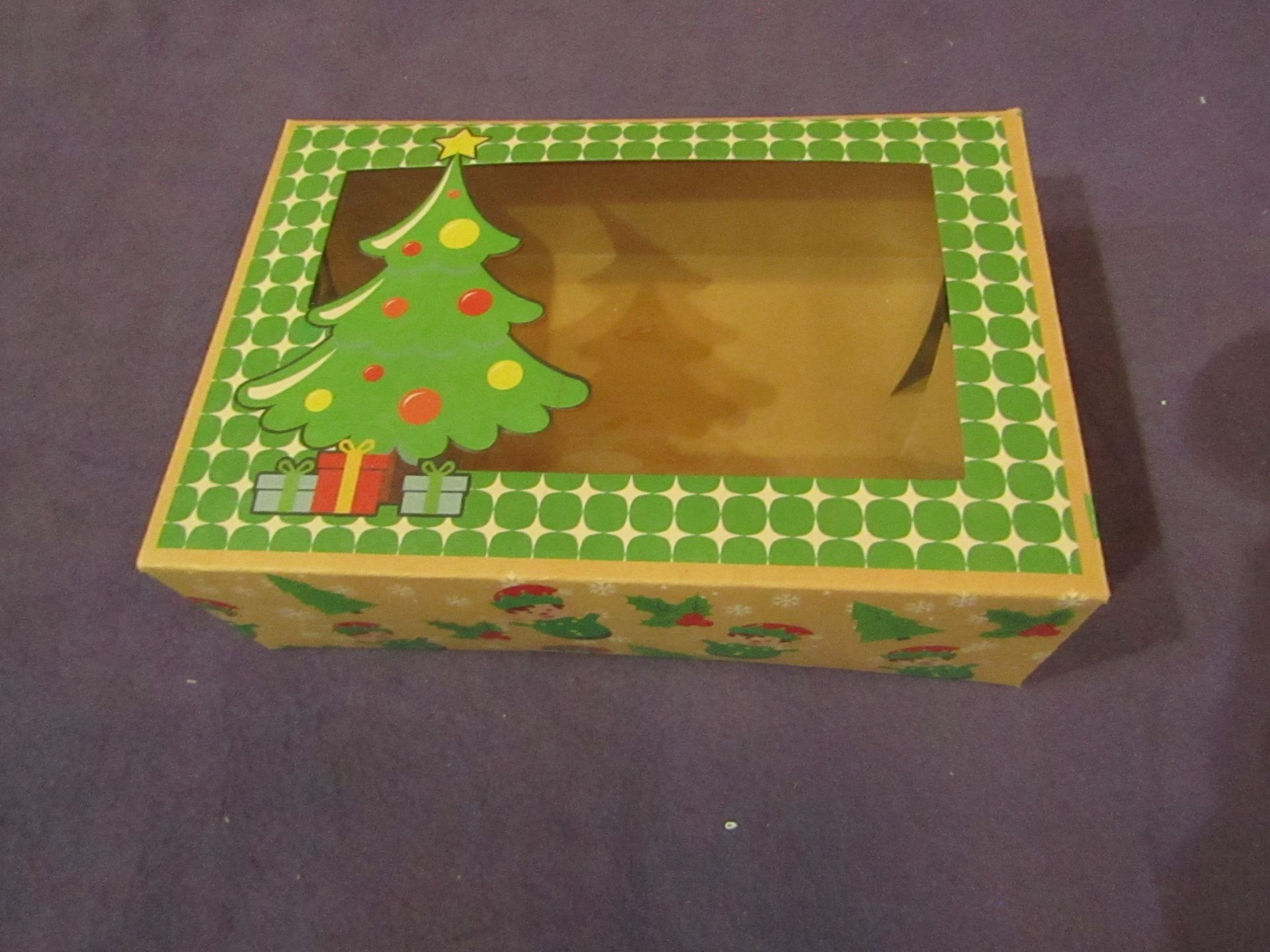 5x Hemoton - Christmas Cookie Boxes With Roll of Ribbon ( 12-Pieces Per Pack ) - New & Packaged.