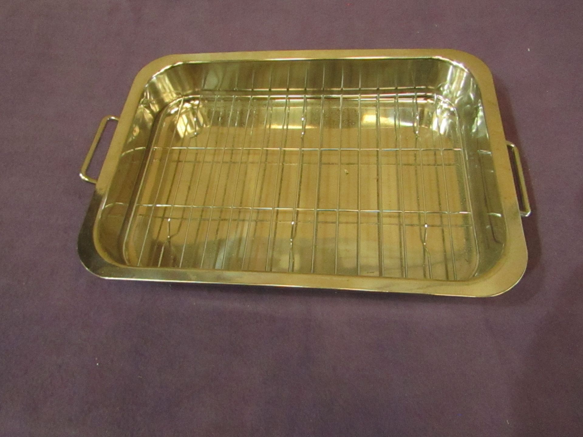 2x Stainless Steel Baking Tray with Baking Dish - New & Boxed.