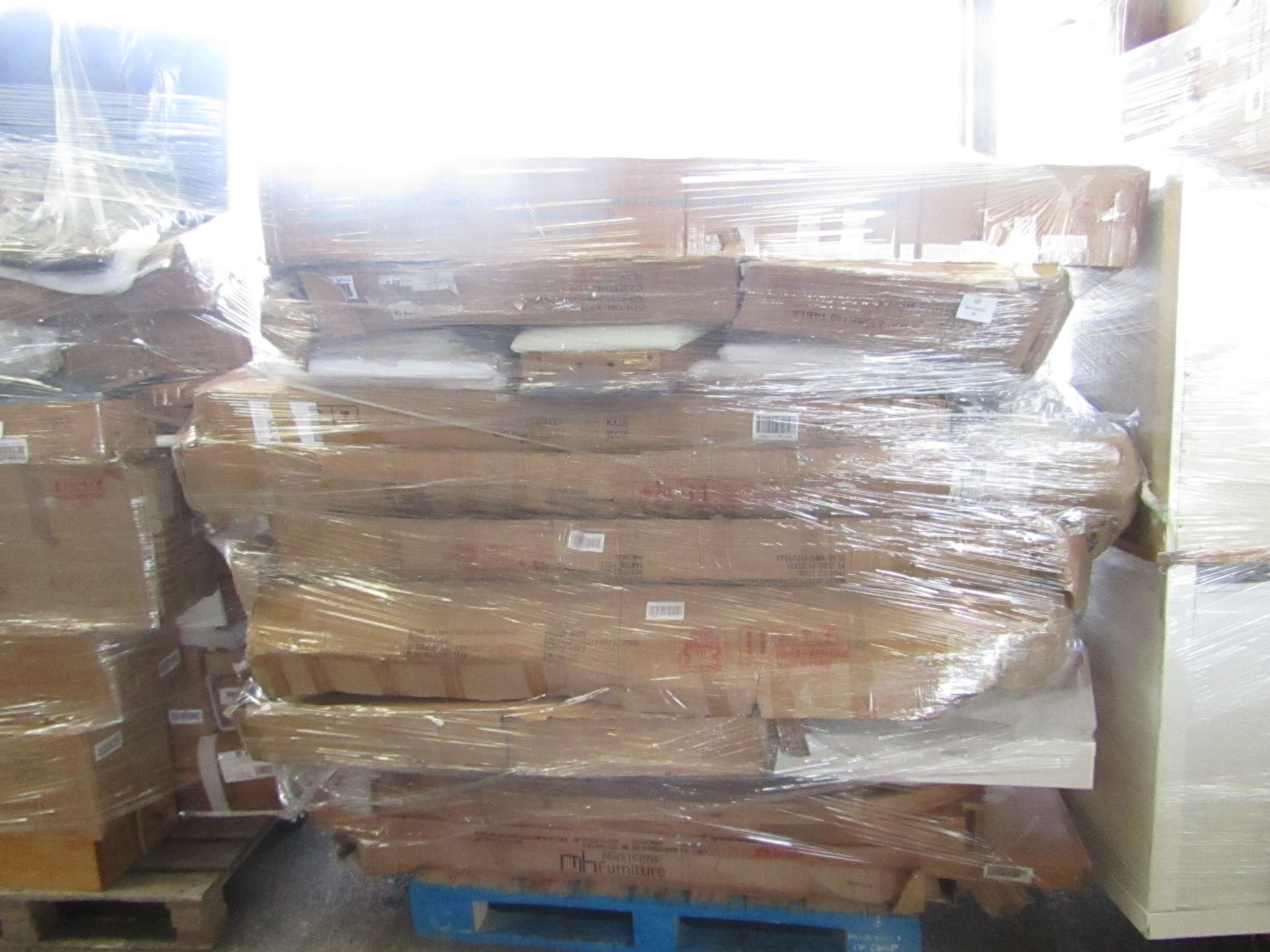 A Pallet of approx 9x Mark Harris Furniture items which mainly looks to be dining tables and maybe