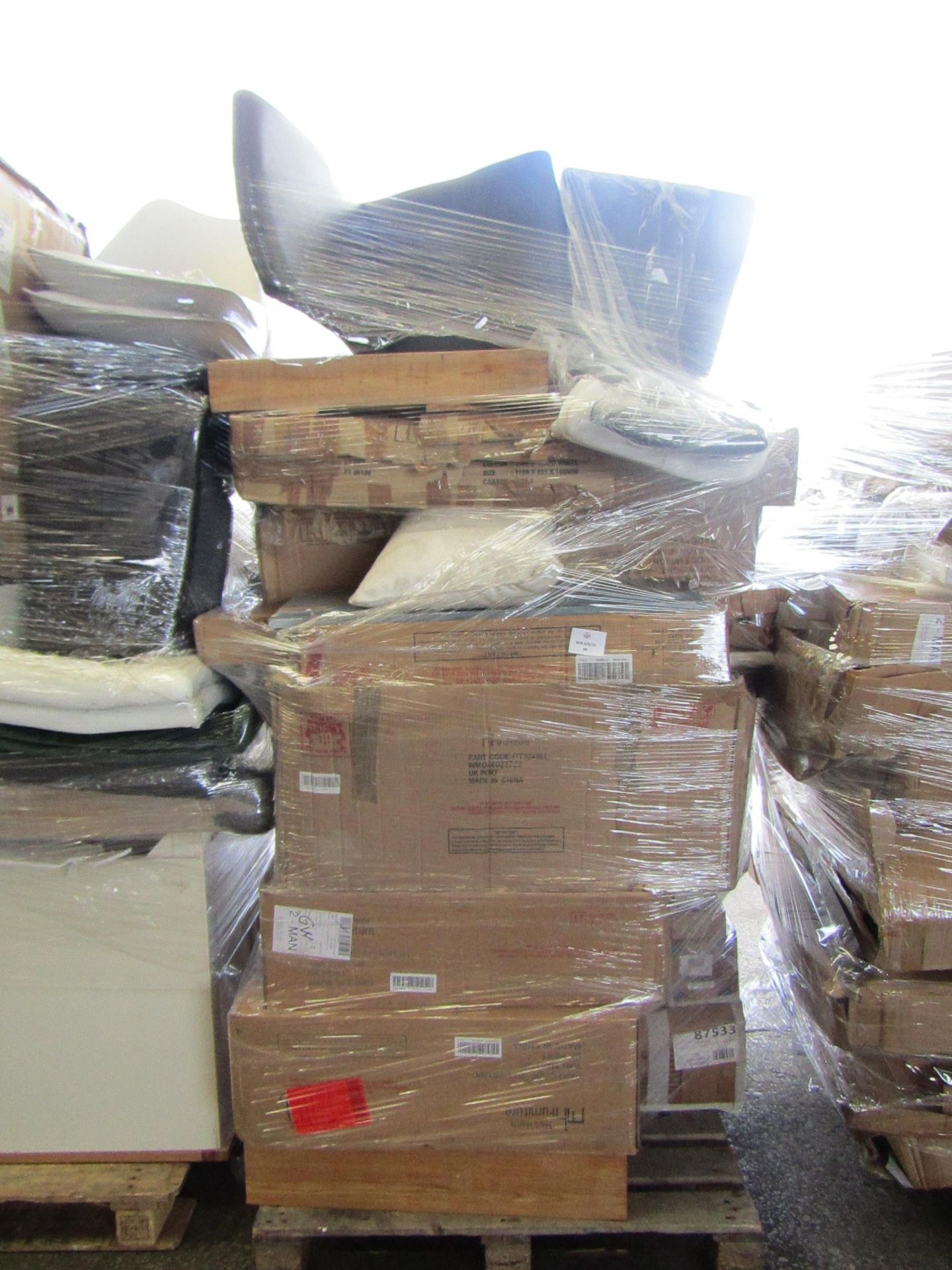 A Pallet of approx 15x Mark Harris Furniture items which includes, parts to Tables, Chairs and maybe