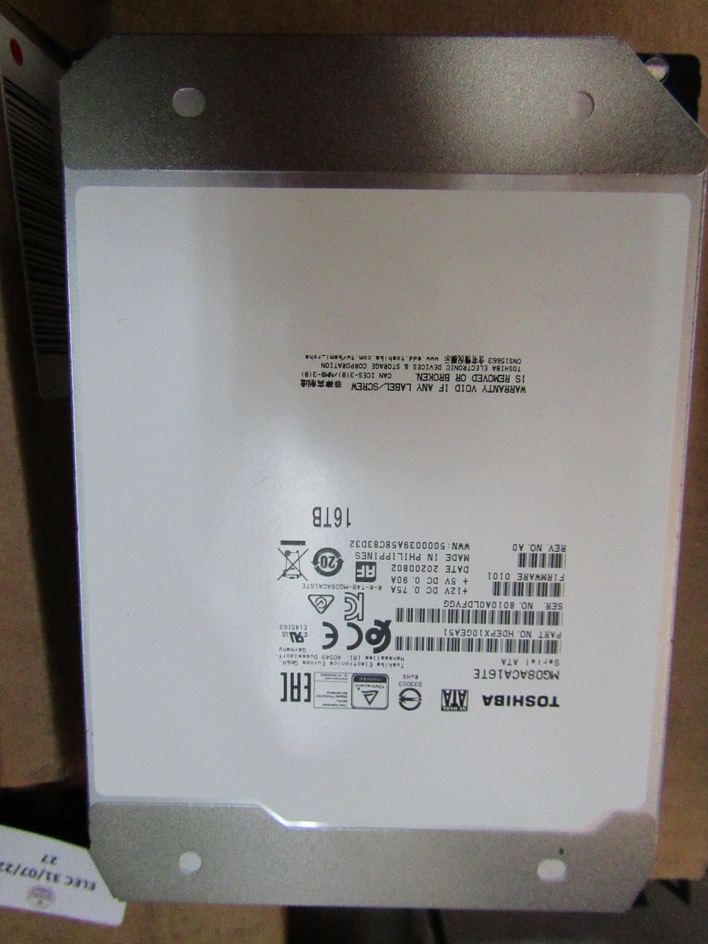 Toshiba MG0BACA16TE 16Tb hard drive unchecked