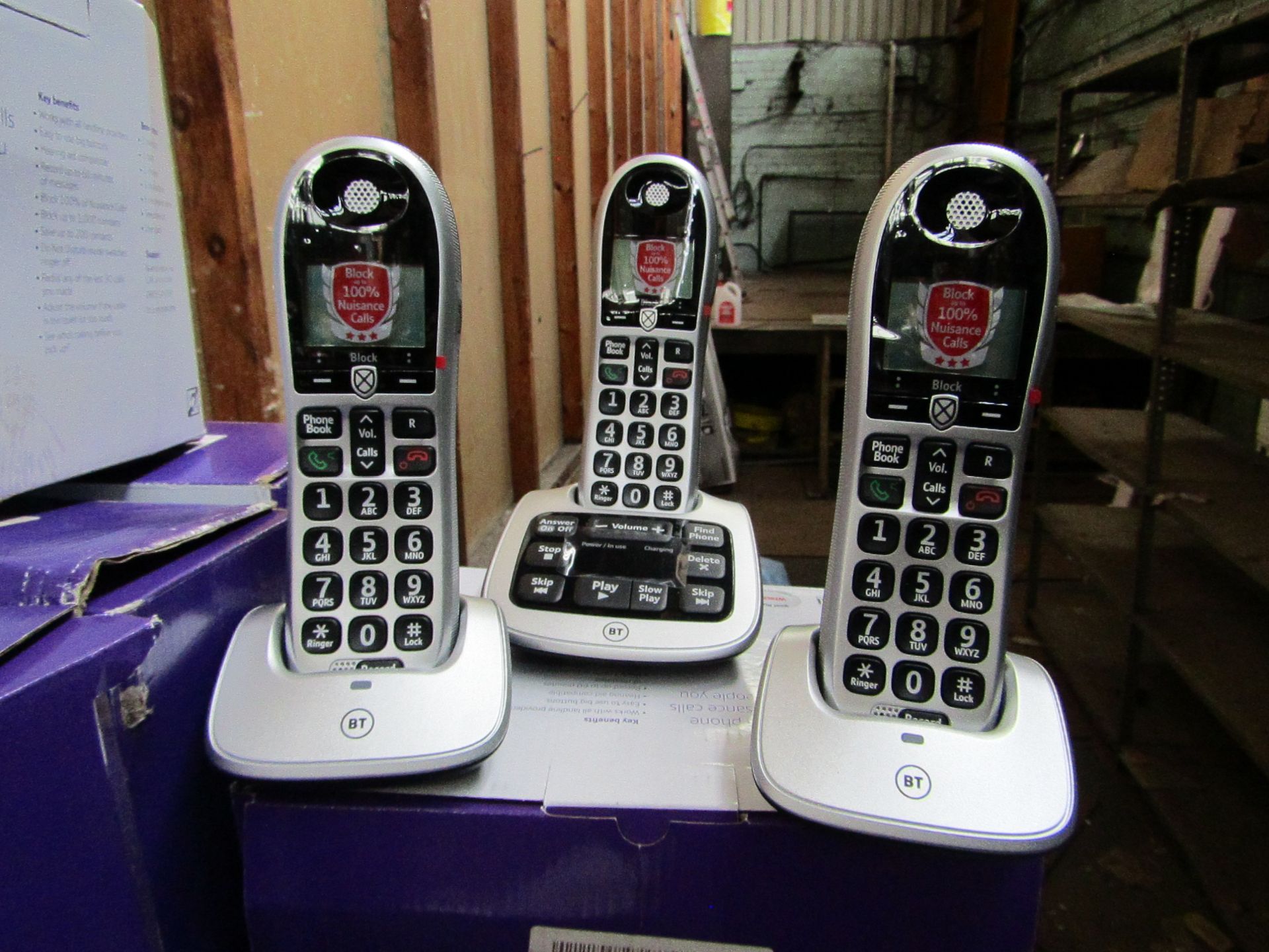 BT 4600 Trio set of Big Button Digital telephones with nuisance call blocker built in, looks