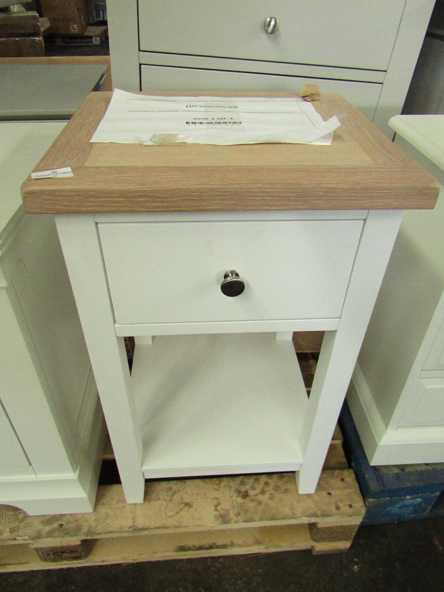 Cotswold Company Chester Pure White 1 Drawer Bedside Table RRP Â£145.00 - This item looks to be in