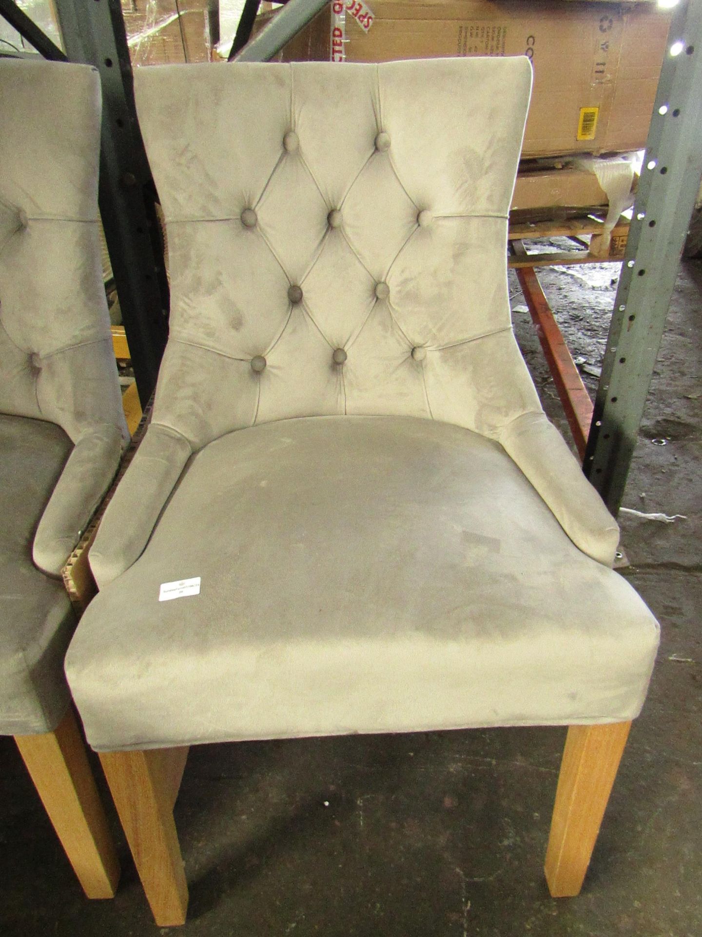 Cotswold Company Foxglove Grey Linen Winged Buttoned Chair RRP Â£160.00 - This item looks to be in