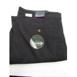 Jachs Bowie Fit Mid-Rise Slim Straight Leg Chinos Black Size W40 L30 New With Tags