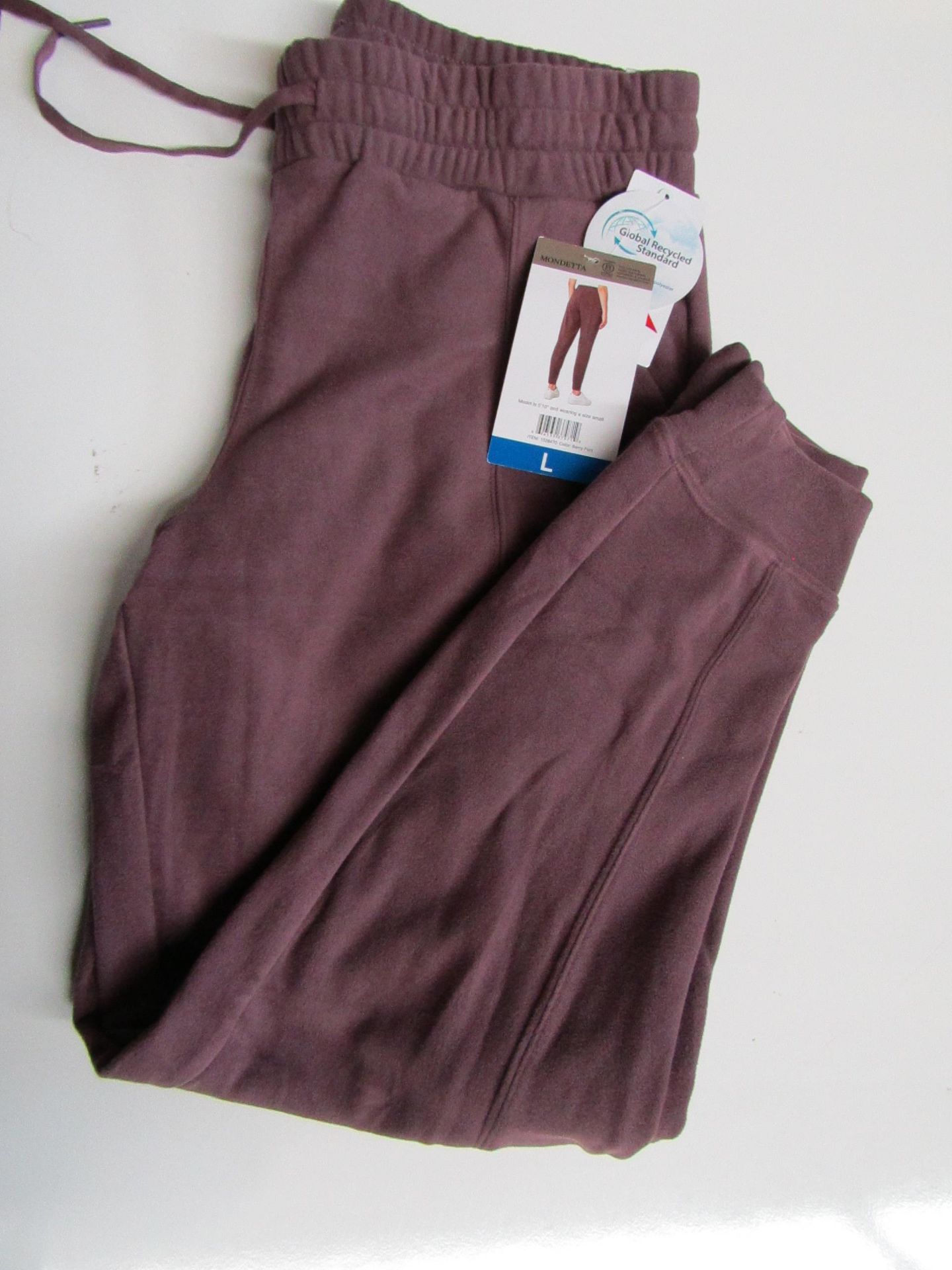 Mondetta Ladies Cozy Joggers Berry Flint Size LNew With Tags