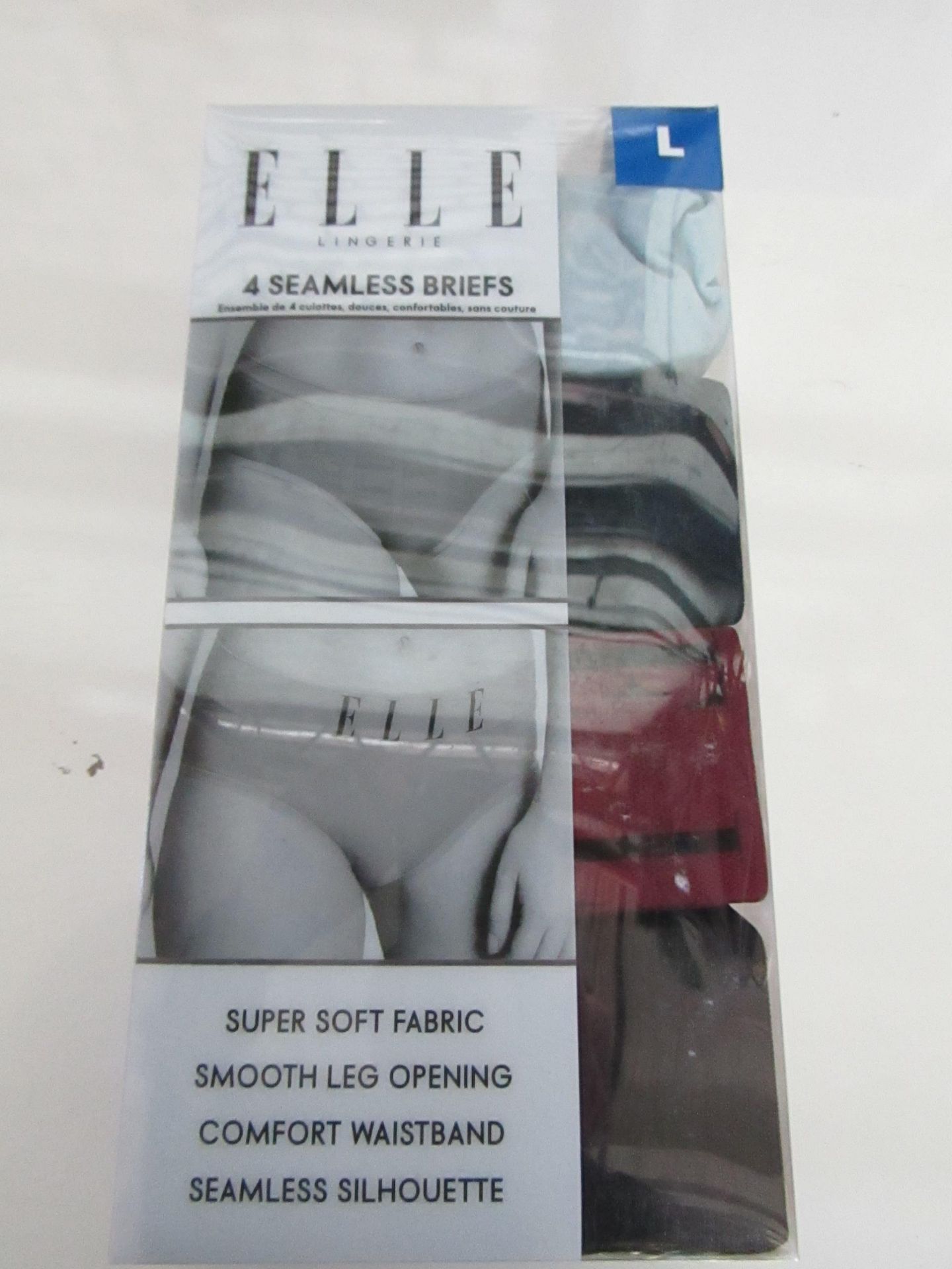 PK of 4 Elle Seamless Briefs Size L Various Colours New & Packaged