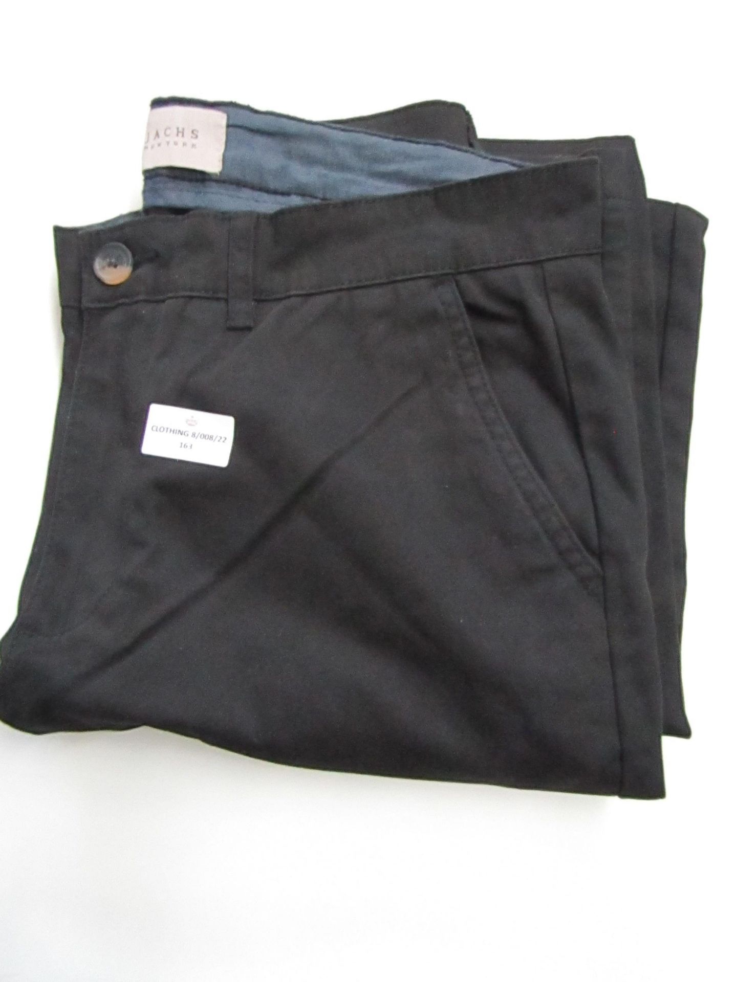 Jachs Bowie Fit Mid Rise Slim Straight Leg Chinos Black Size W32 L34 May Have Been Worn Look in Fair