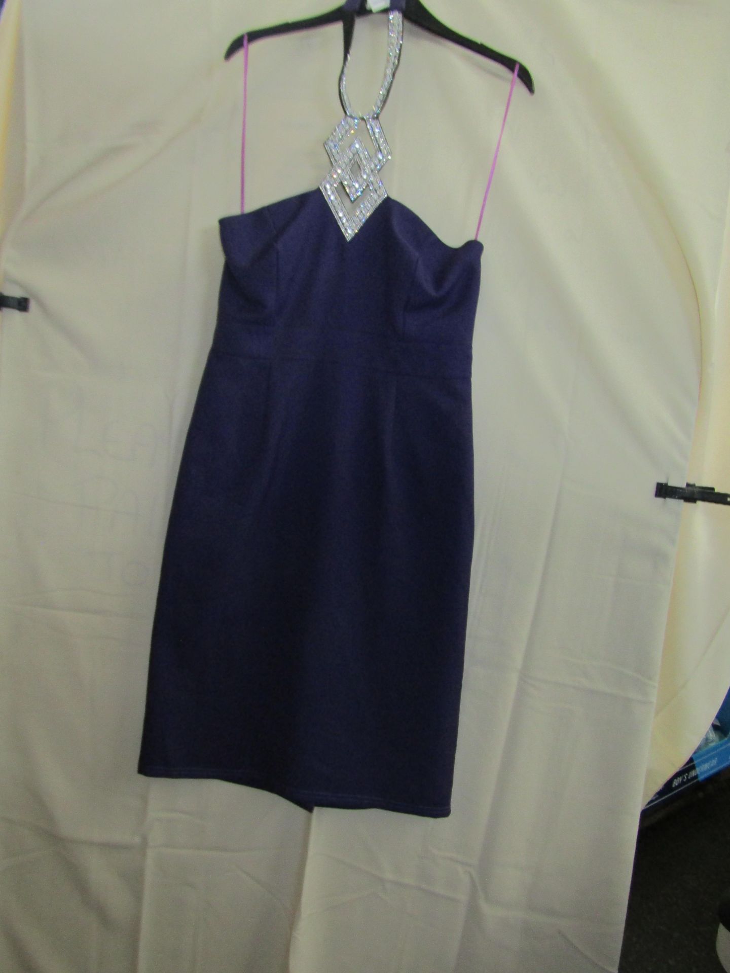 Heena Fashions Dress Purple With Diamanti Neck Piece Size Approx 10-12 Looks Unworn No Tags