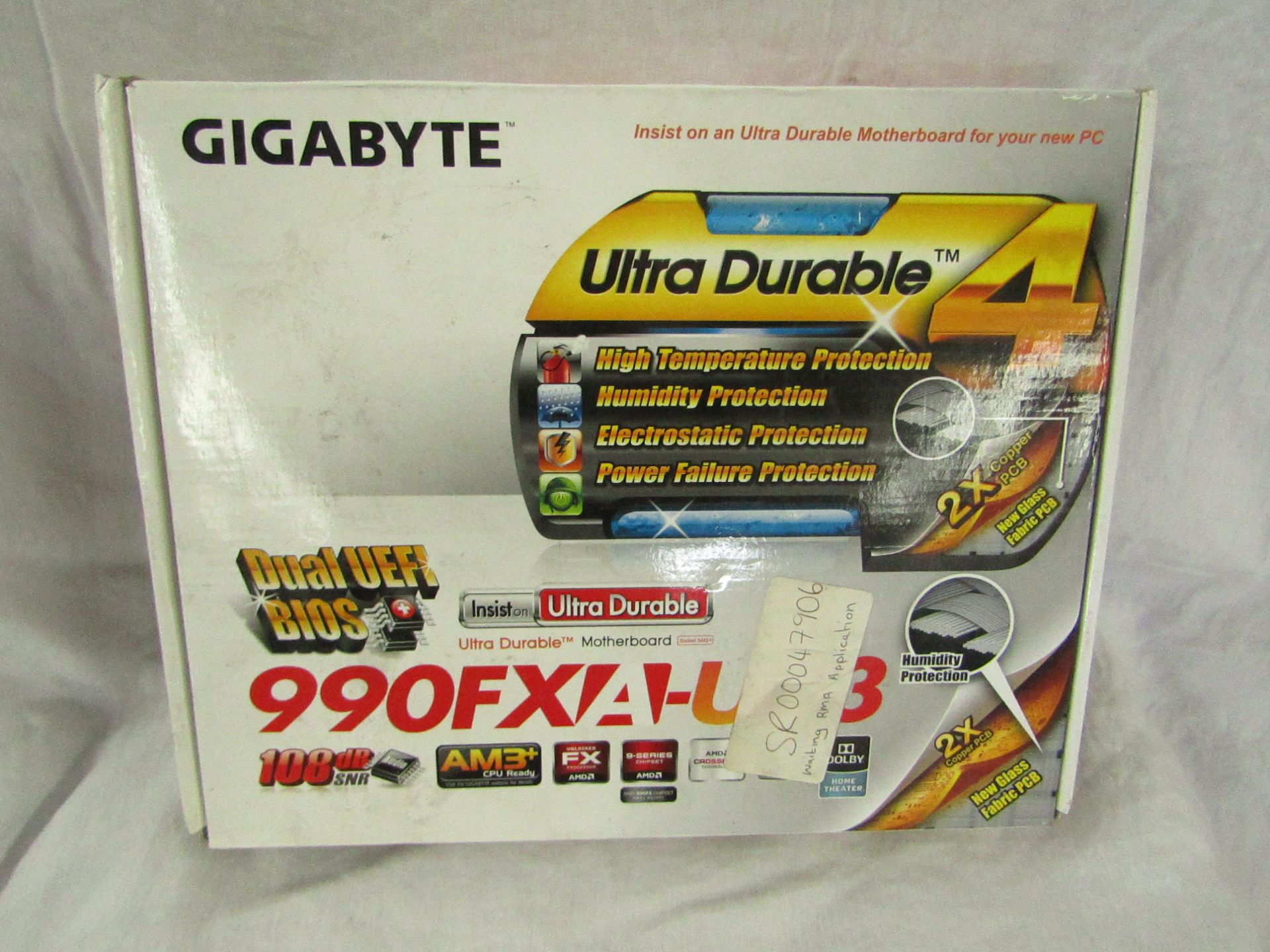 Gigabyte 990 FXA-UD3 Ultra Durable Motherboard, Untested Still In Packaging, Comes In Original