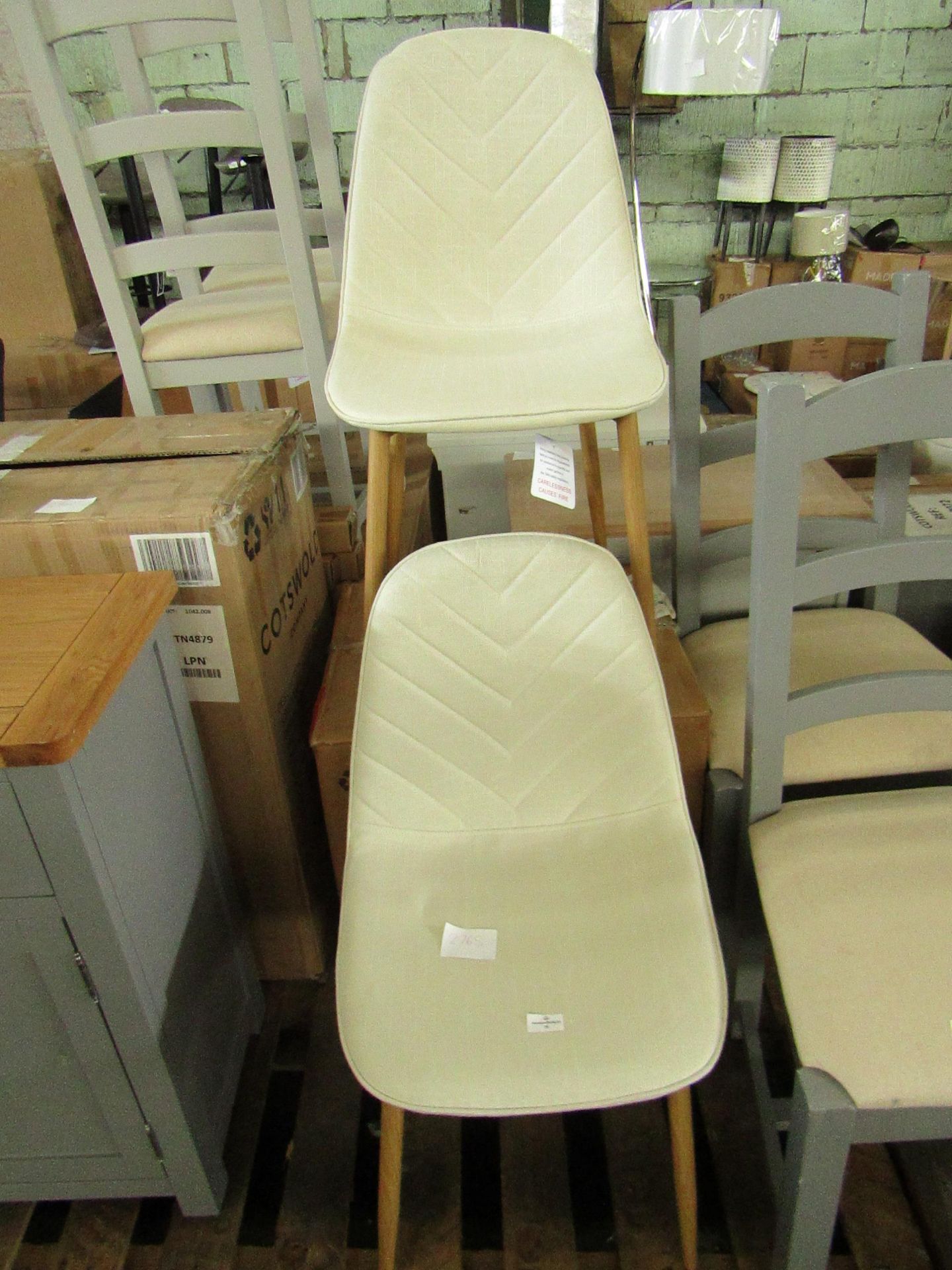 Cotswold Company Modern Upholstered Dining Chair - Cream 3 RRP Â£65.00 - This item looks to be in