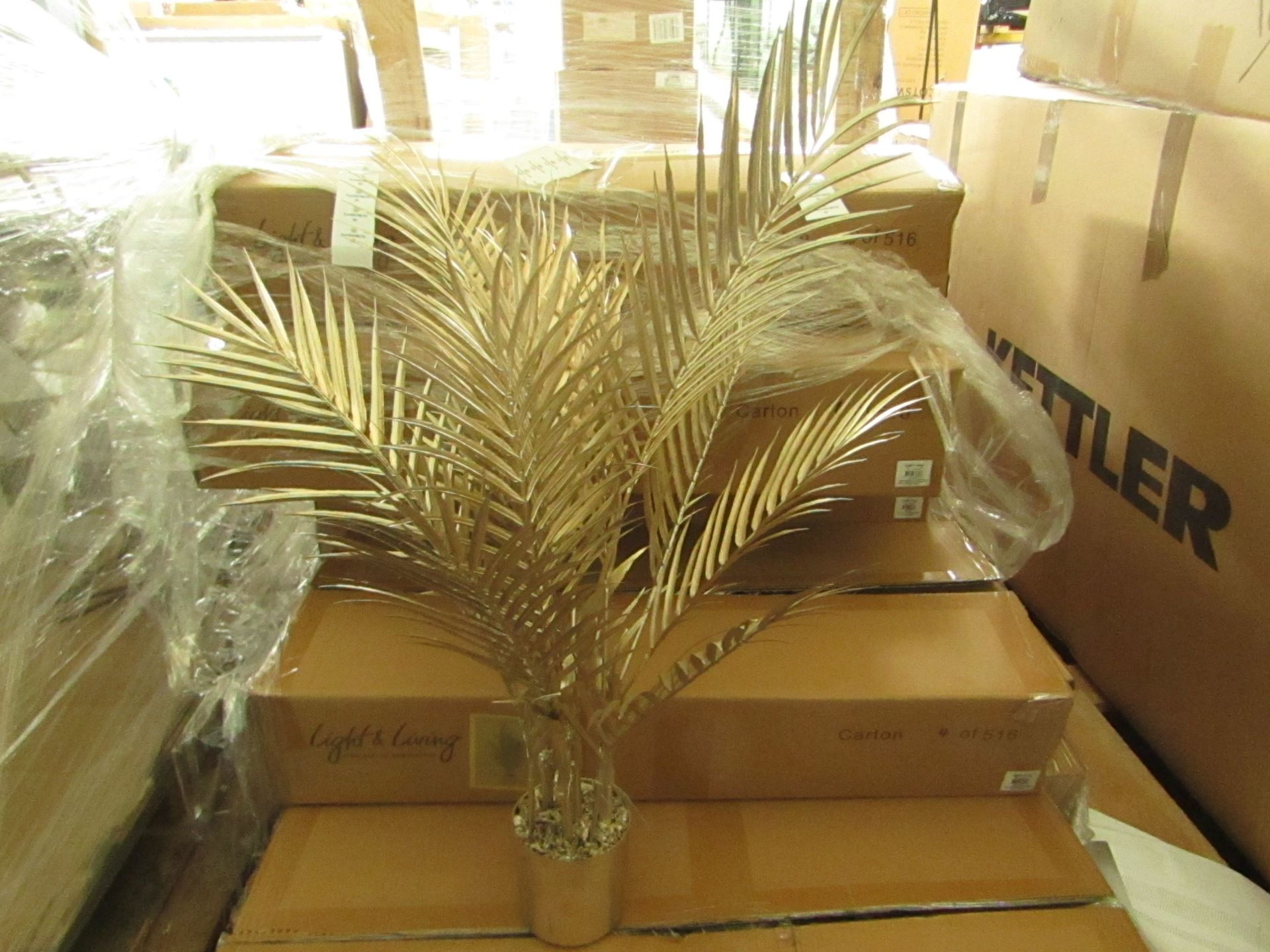 Rowen Group Brynn Medium Champagne Potted Palm Tree RRP Â£44.00 - This item looks to be in good