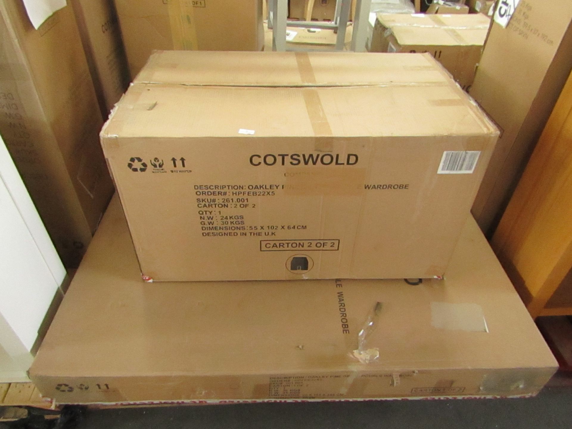 Cotswold Company Oakley Pine Double Wardrobe RRP Â£425.00 - This lot of branded customer returns