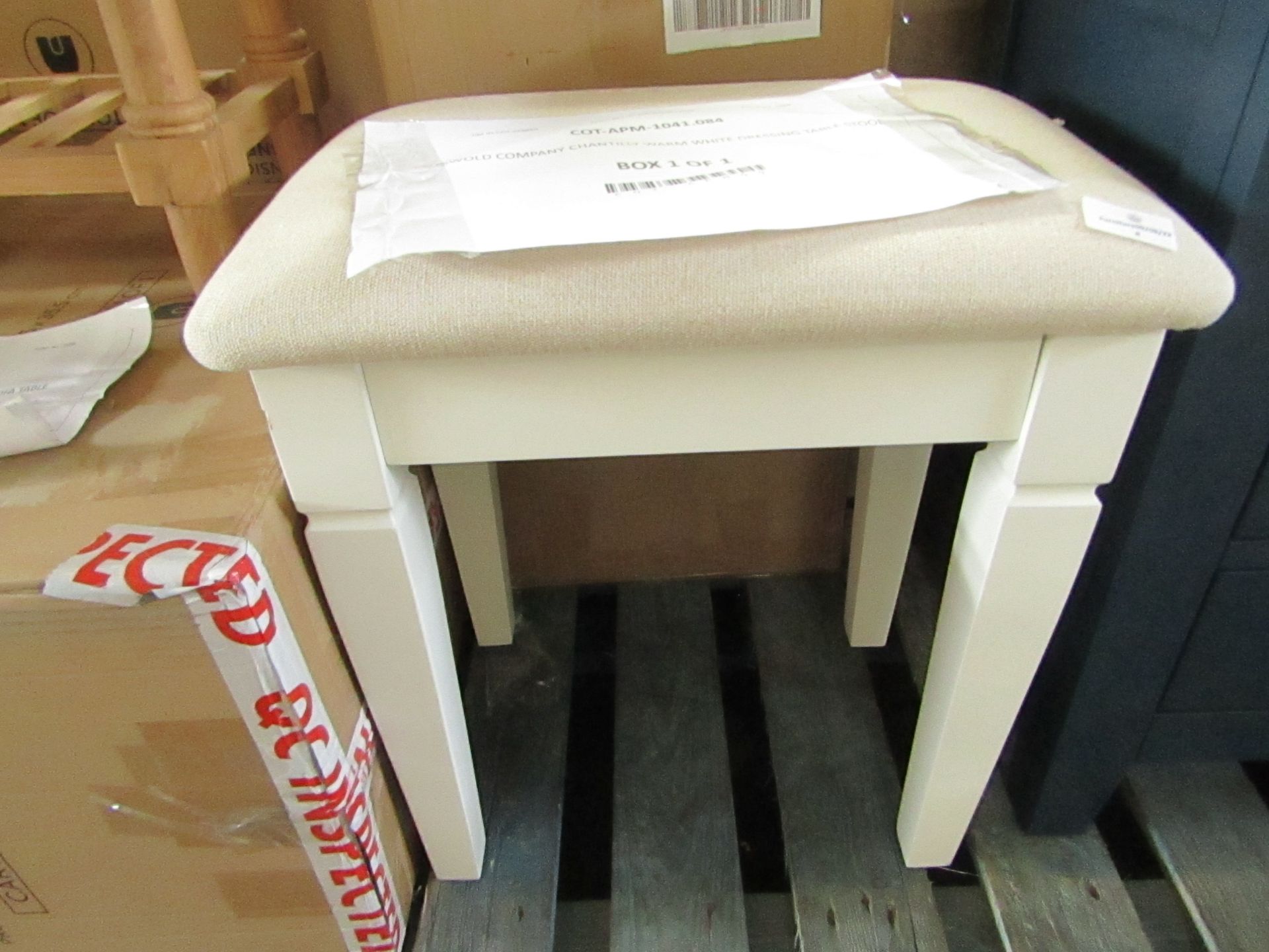 Cotswold Company Chantilly Warm White Dressing Table Stool RRP Â£125.00 - The items in this lot