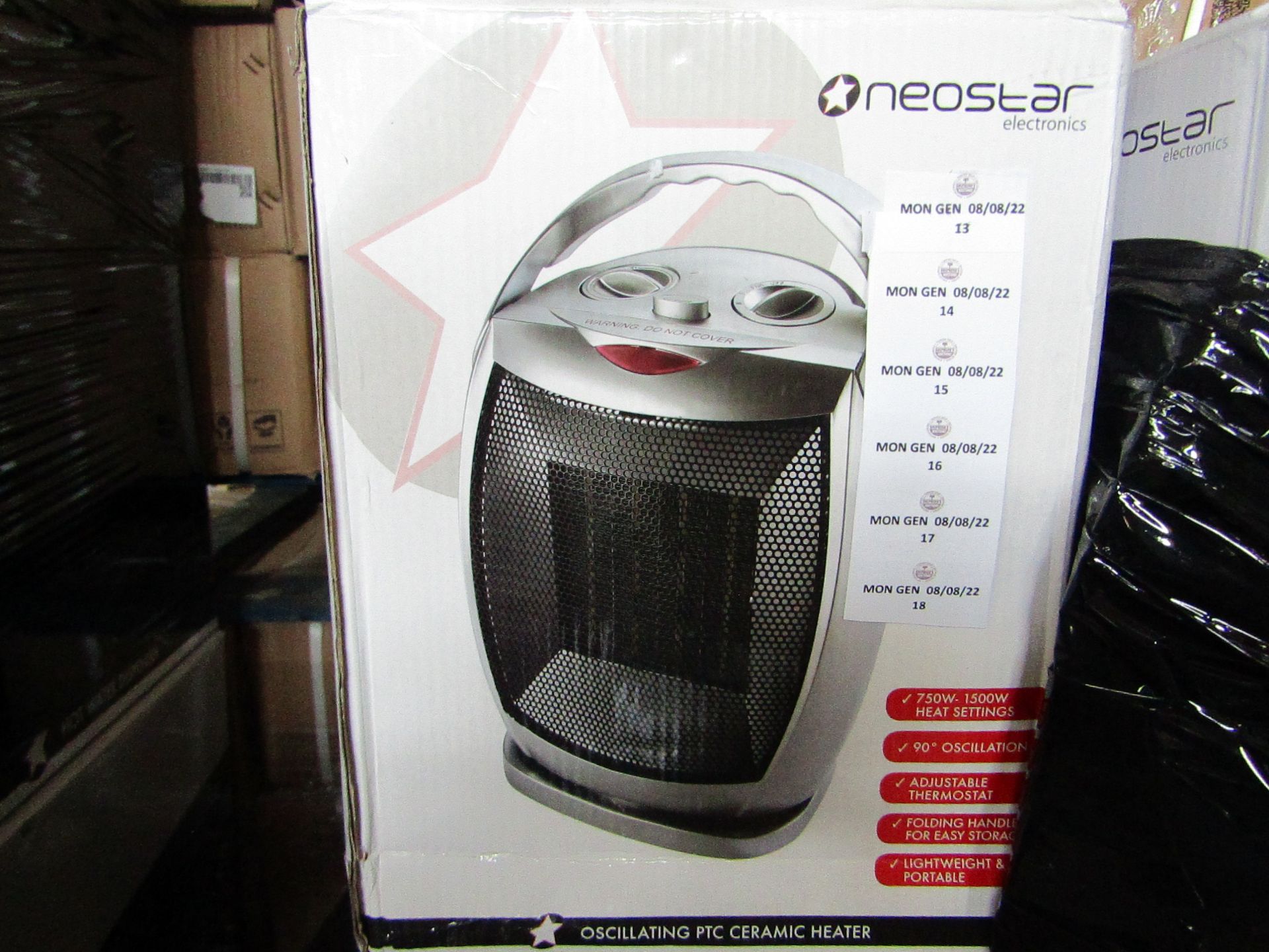 Scotts of Stow Neostar Oscillating PTC Heater RRP Â£49.95 - This product has been graded in B