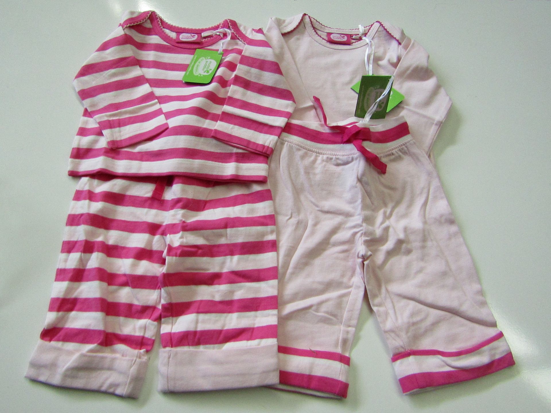 Muddy Puddles 1 X 2PK of Top & Bottoms Set Being 1 X Set Stripped & 1 X Set Being Plain 3-6 Months