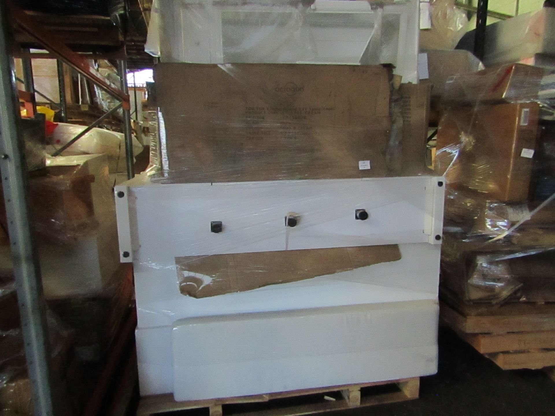 A Pallet of approx 5x Mark Harris Furniture items which includes Sideboard units, dining Tables