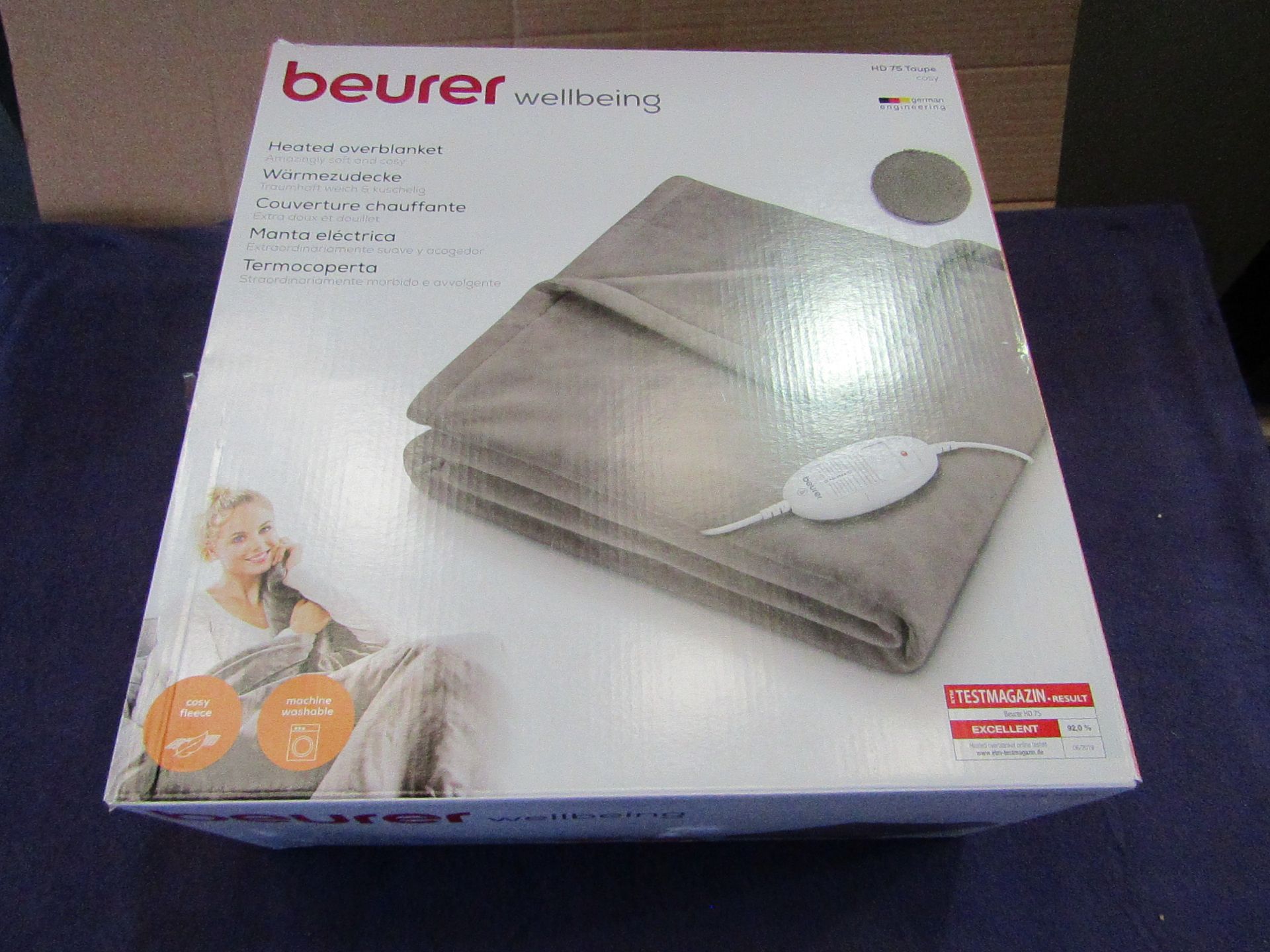 Beurer - Heated Overblanket Soft & Cosy - Colour Taupe HD75 - Looks In Good Condition & Boxed.