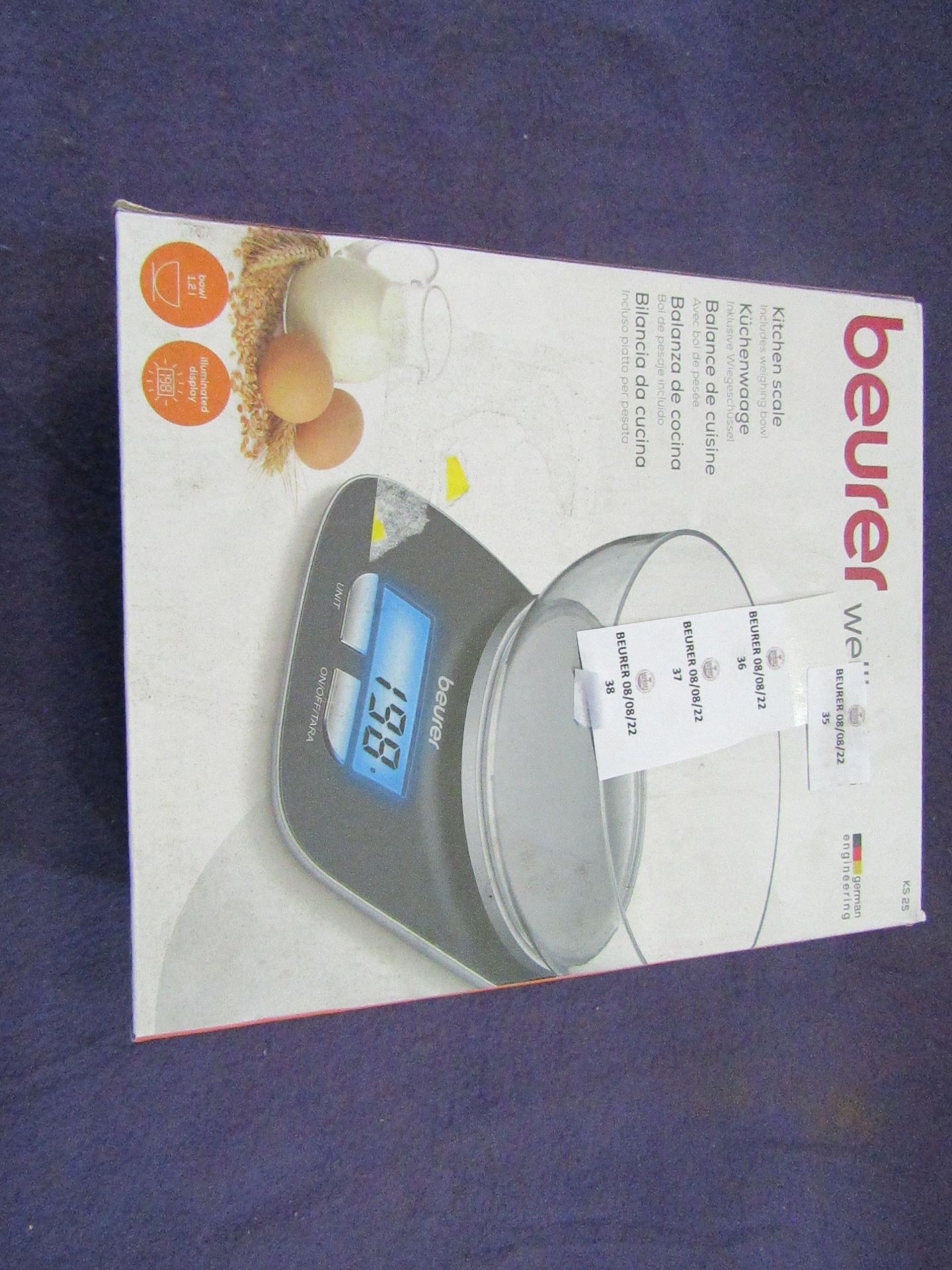 Beurer - Digital Kitchen Scale ( Includes Weighing Bowl ) - Looks In Good Condition. RRP £18.00 @