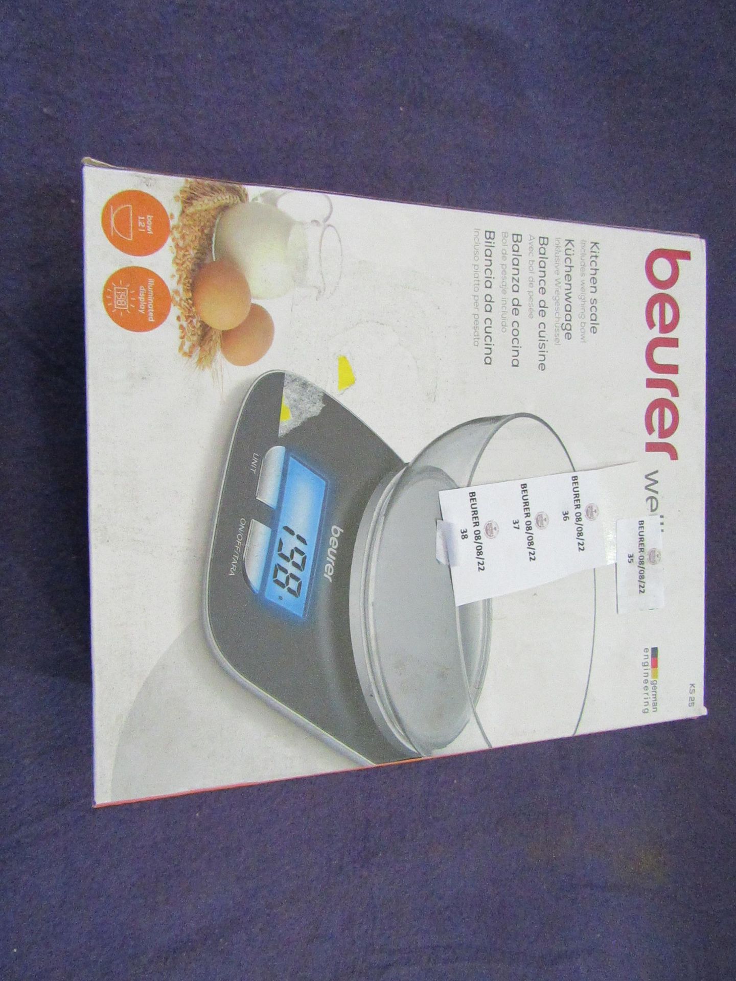 Beurer - Digital Kitchen Scale ( Includes Weighing Bowl ) - Looks In Good Condition. RRP £18.00 @