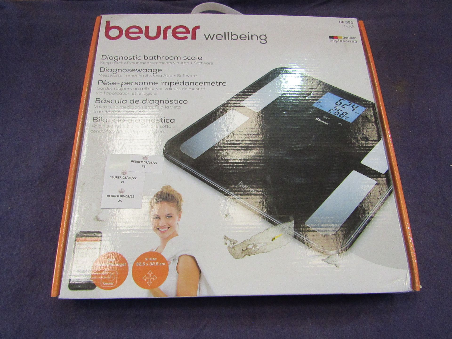 Beurer - Diagnostic Bathroom Scale - LS850 - ( Keeps Track Of Your Weight Via App ) - Black -