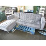 Mark Harris Furniture Anneliese Grey Velvet Left Facing Chaise Sofa RRP ô?2499.00 - The items in