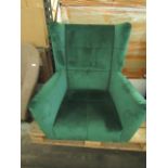 Mark Harris Furniture Brooklyn Green Velvet Accent Chair RRP ¶œ899.00