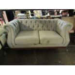 Mark Harris Furniture Liv Chesterfield Grey Fabric Two Seater Sofa RRP ¶œ1799.00