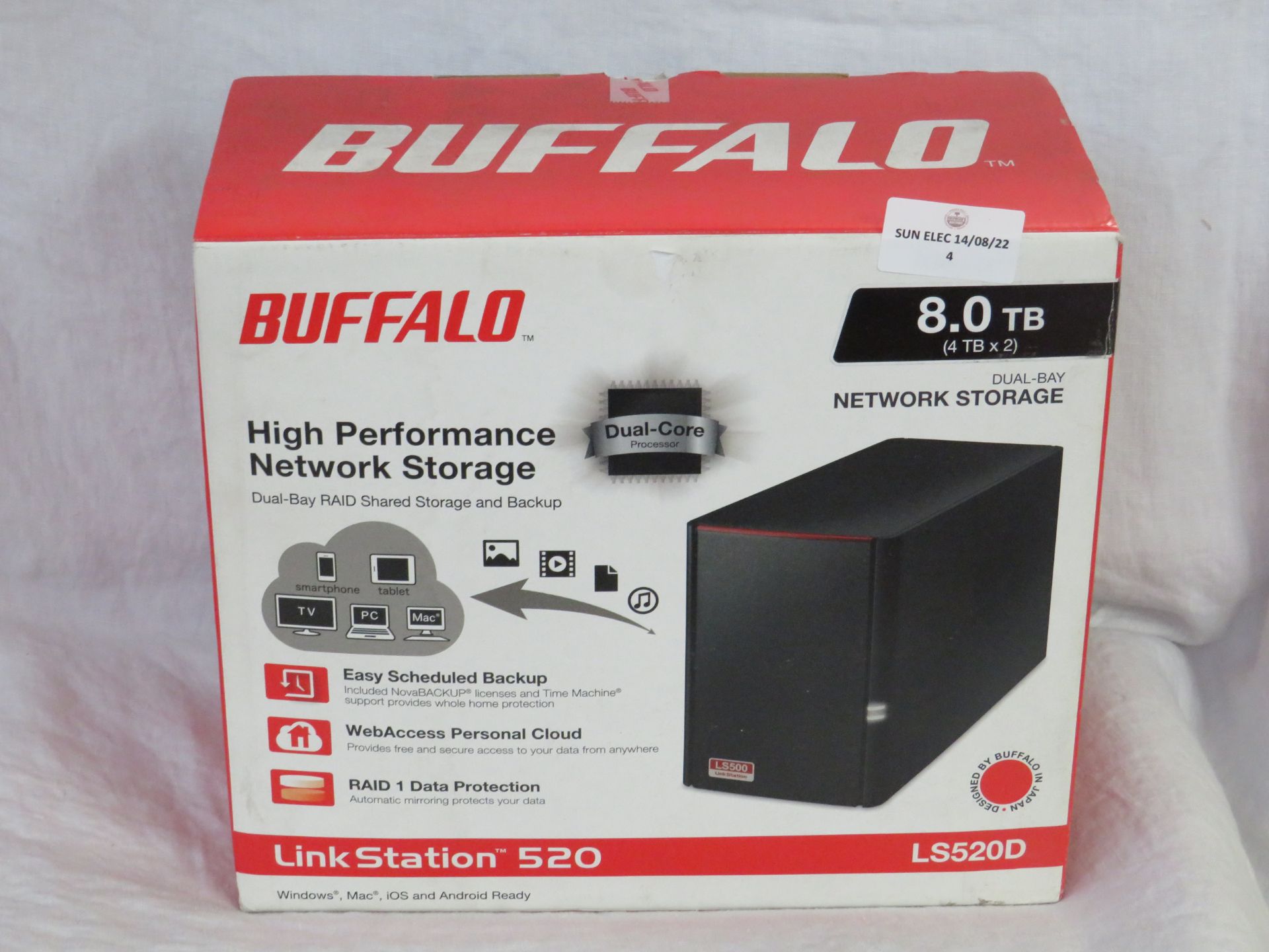 Buffalo high performance network storage 8TB, unchecked and boxed, RRP £363.00