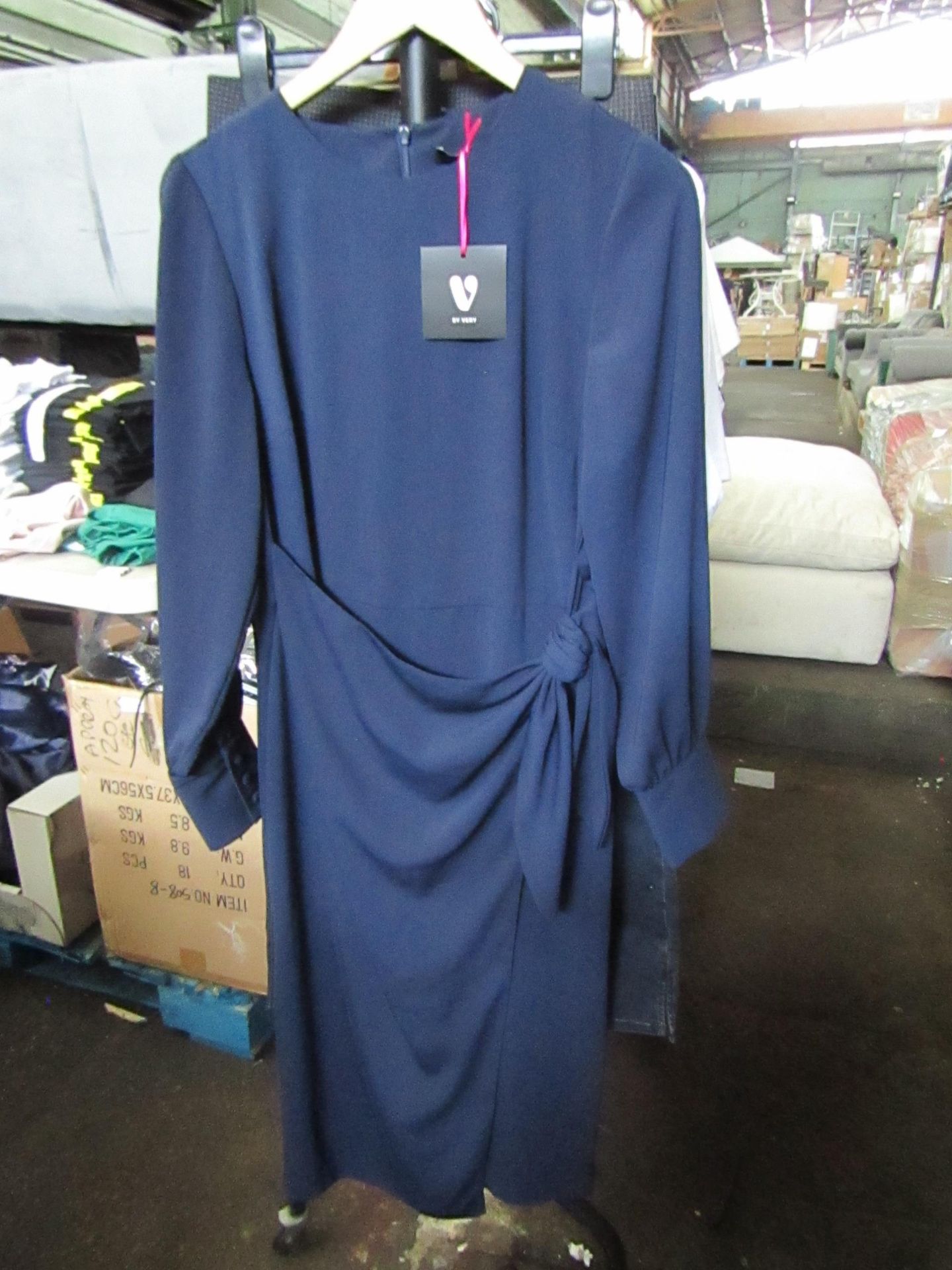 Very Wrap over Dress Navy Size 12 New With Tags