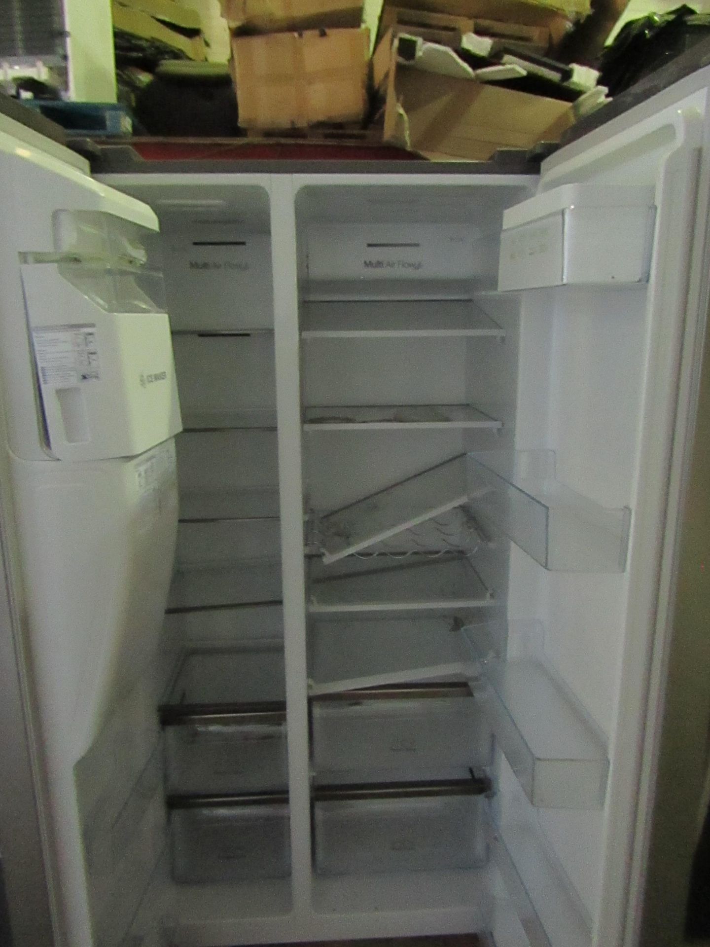 hisense American fridge freezer with water and ice dispenser, the fridge nad freezer with tested and - Image 2 of 3