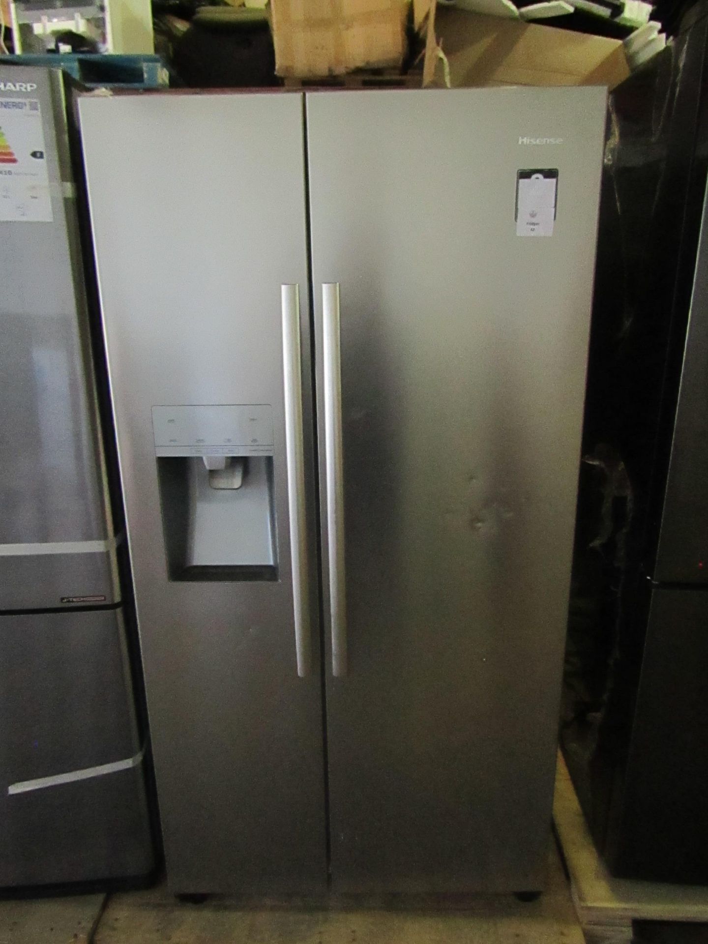 hisense American fridge freezer with water and ice dispenser, the fridge nad freezer with tested and