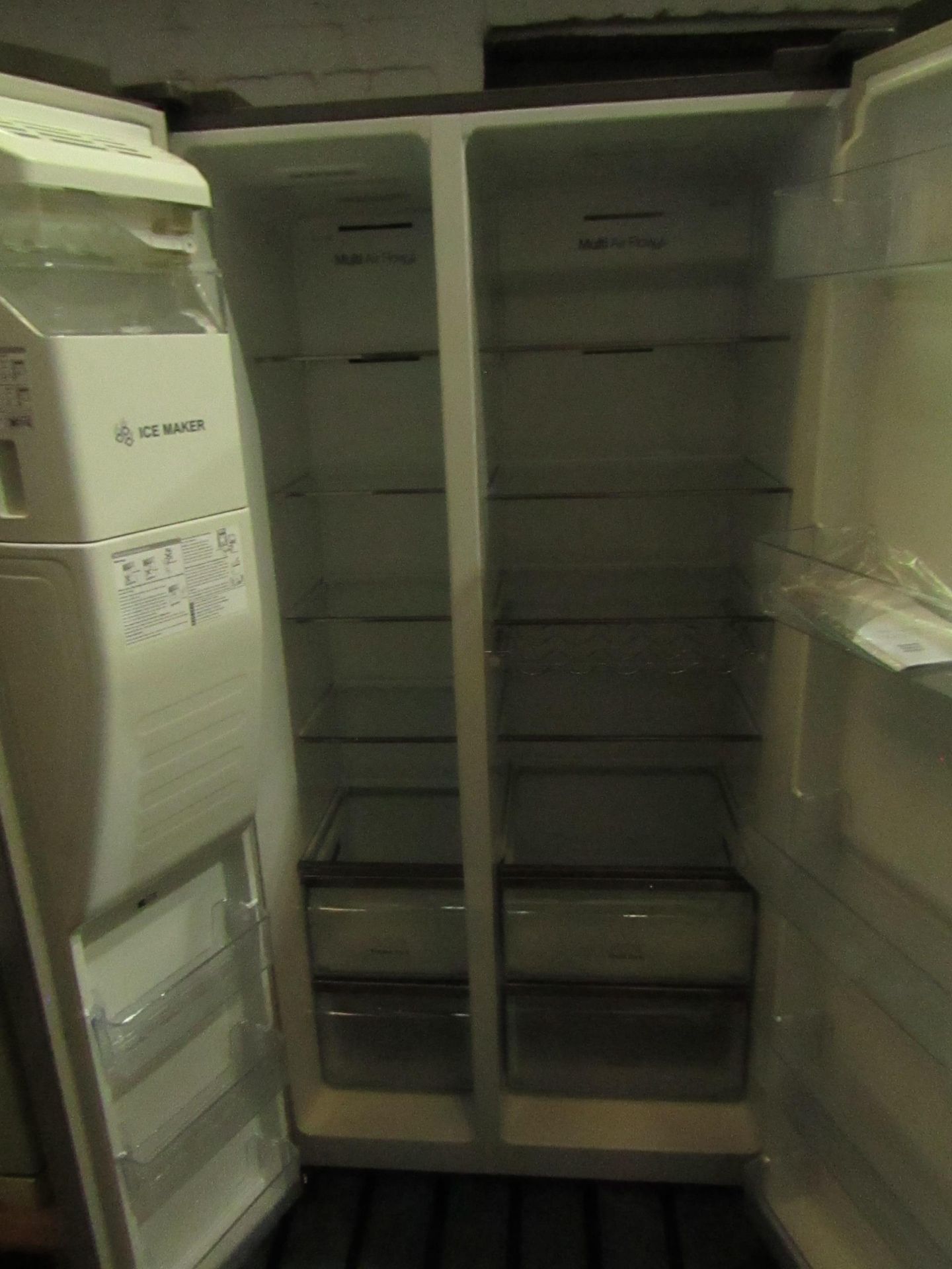 Hisense American fridge Freezer with water/ice dispenser, tested working for coldness in bboth - Image 2 of 2