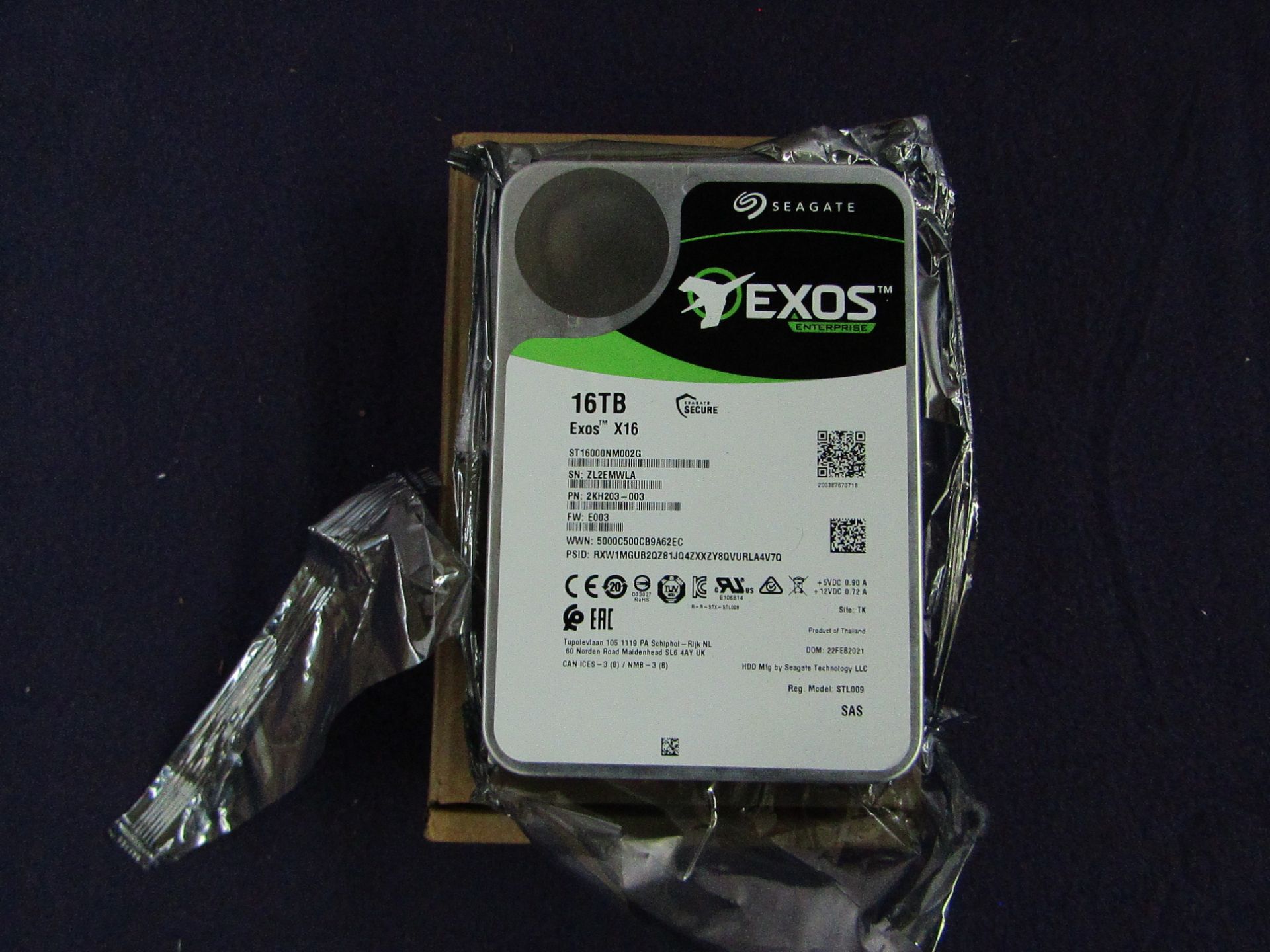 Seagate - EXOS Enterprise 16TB Harddrive - Item Looks In Good Condition, Packaging Damaged.