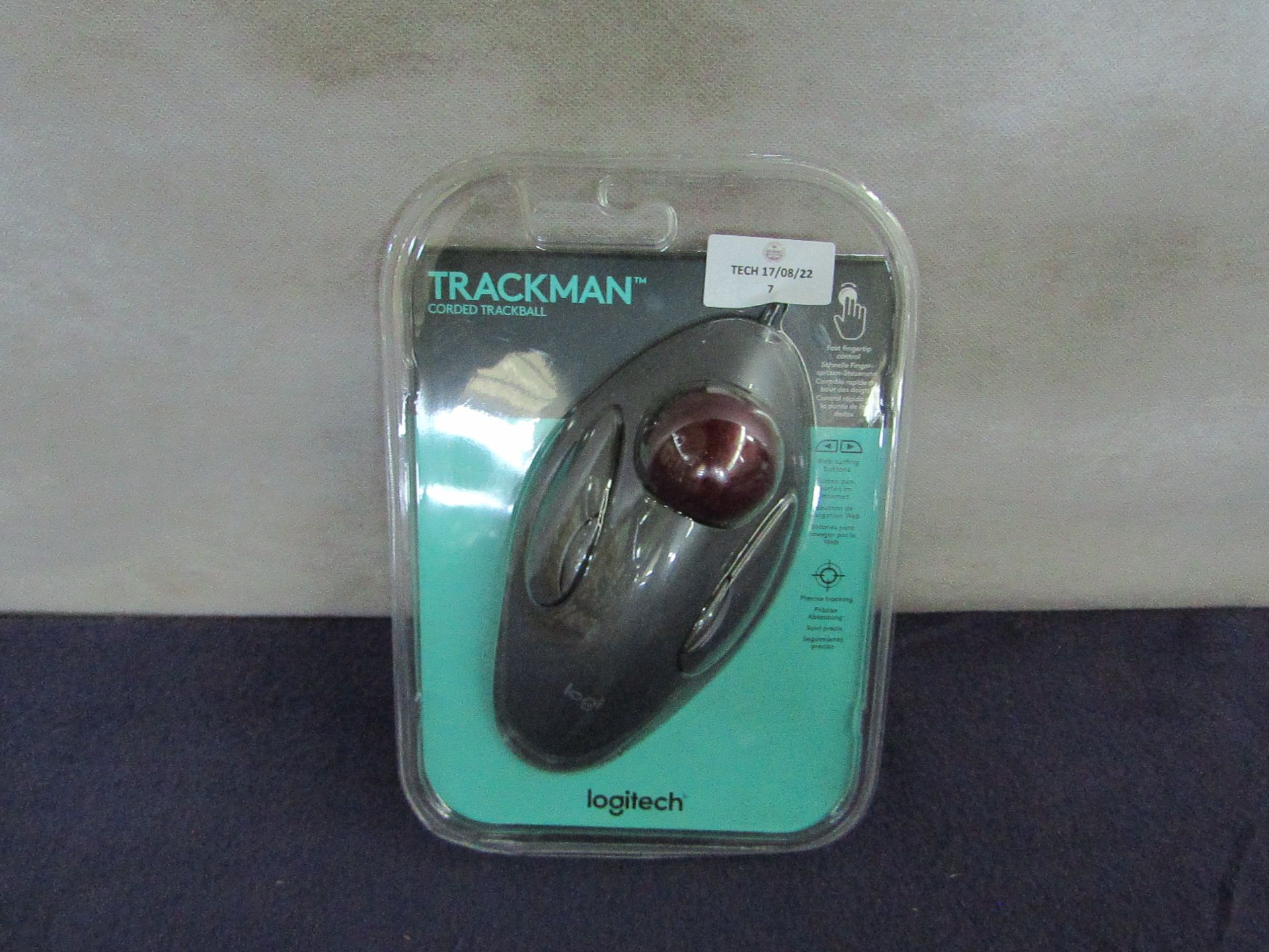 Logitech - Trackman Corded Track Mouse - Untested & Packaged.