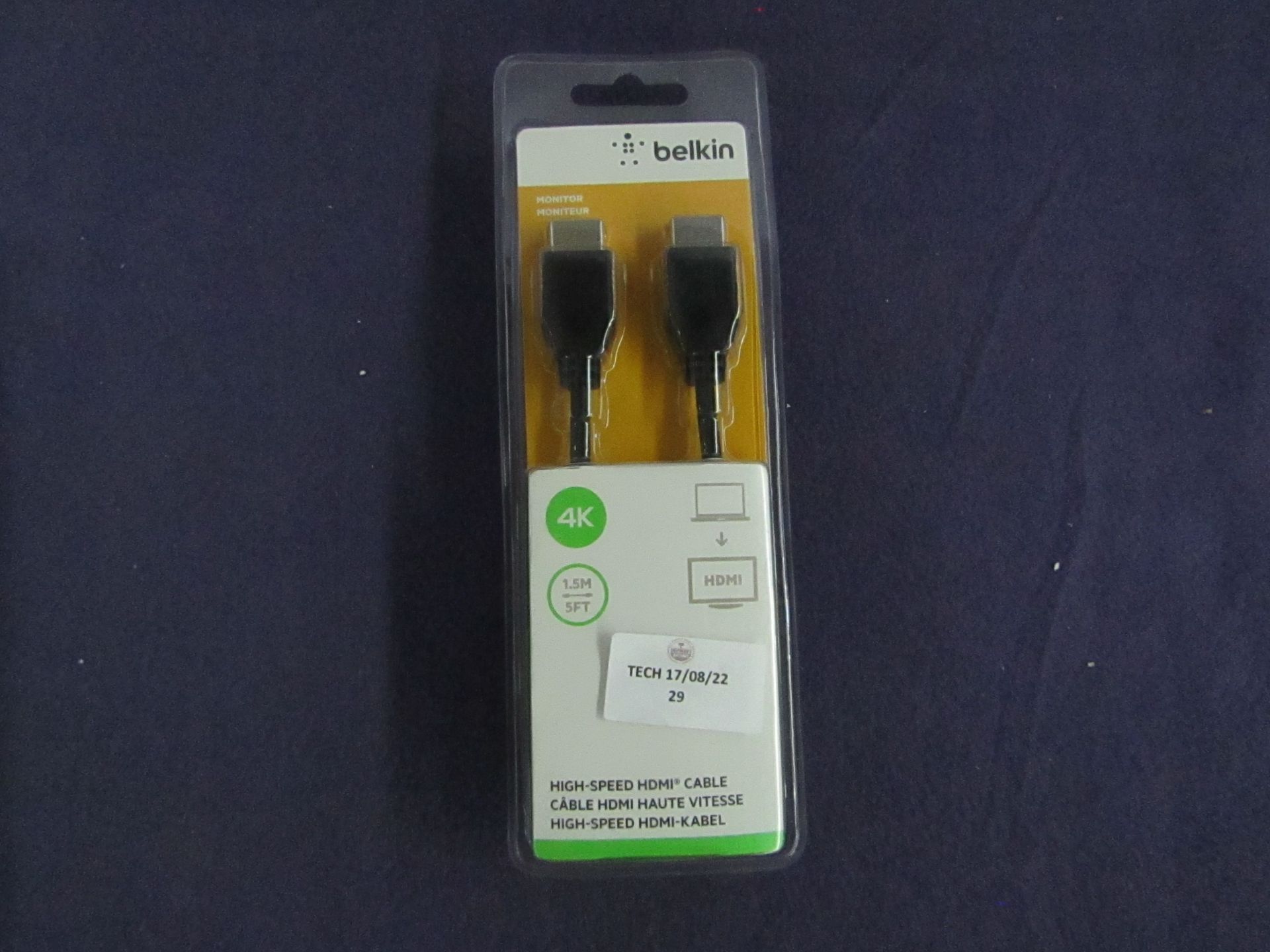 Belkin - High-Speed HDMI Cable - 1.5m - Good Condition & Packaged.