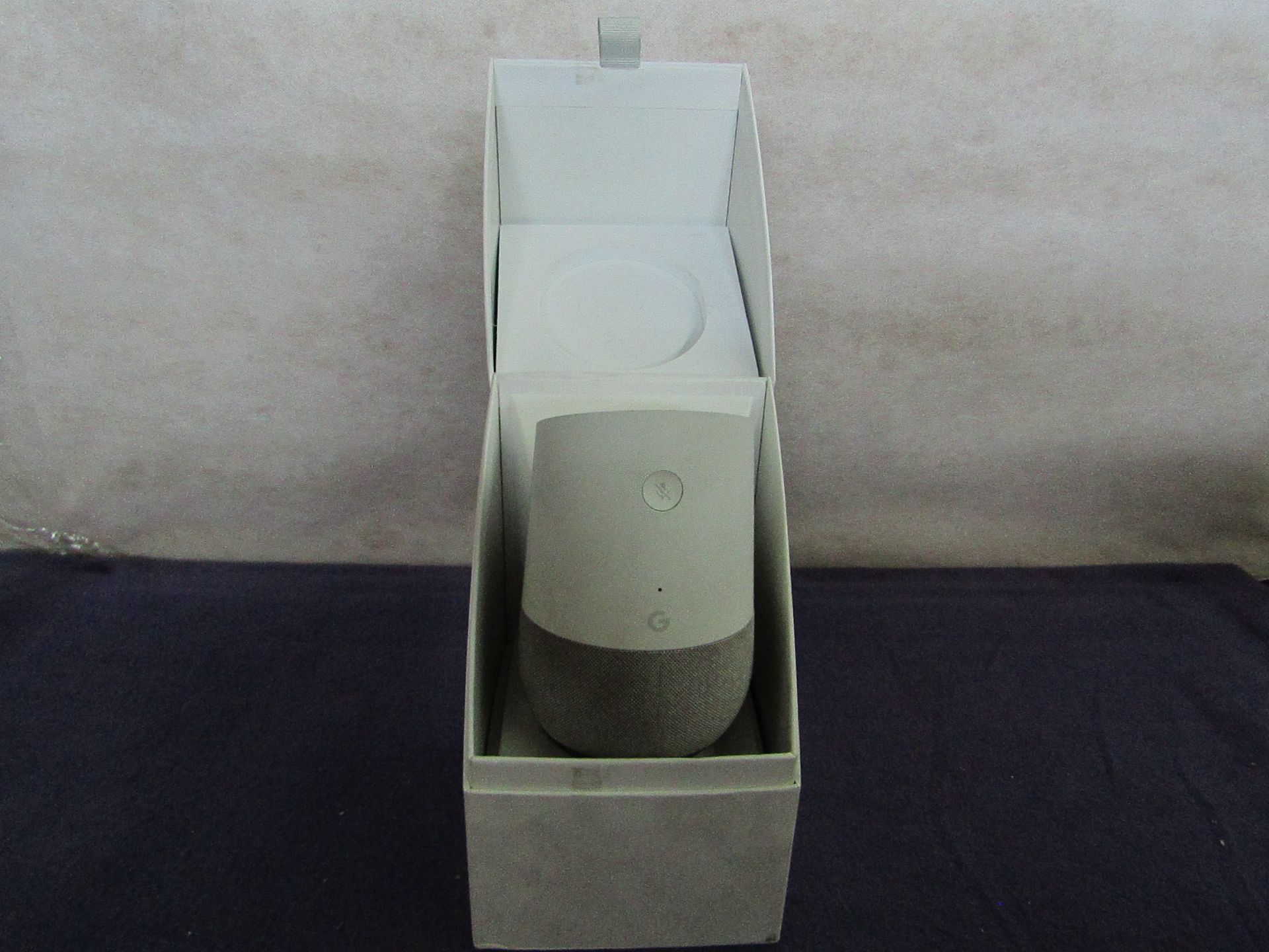 Google - Home Medium Sized Smart Speaker - Chalk White - Untested & Box Dirty.