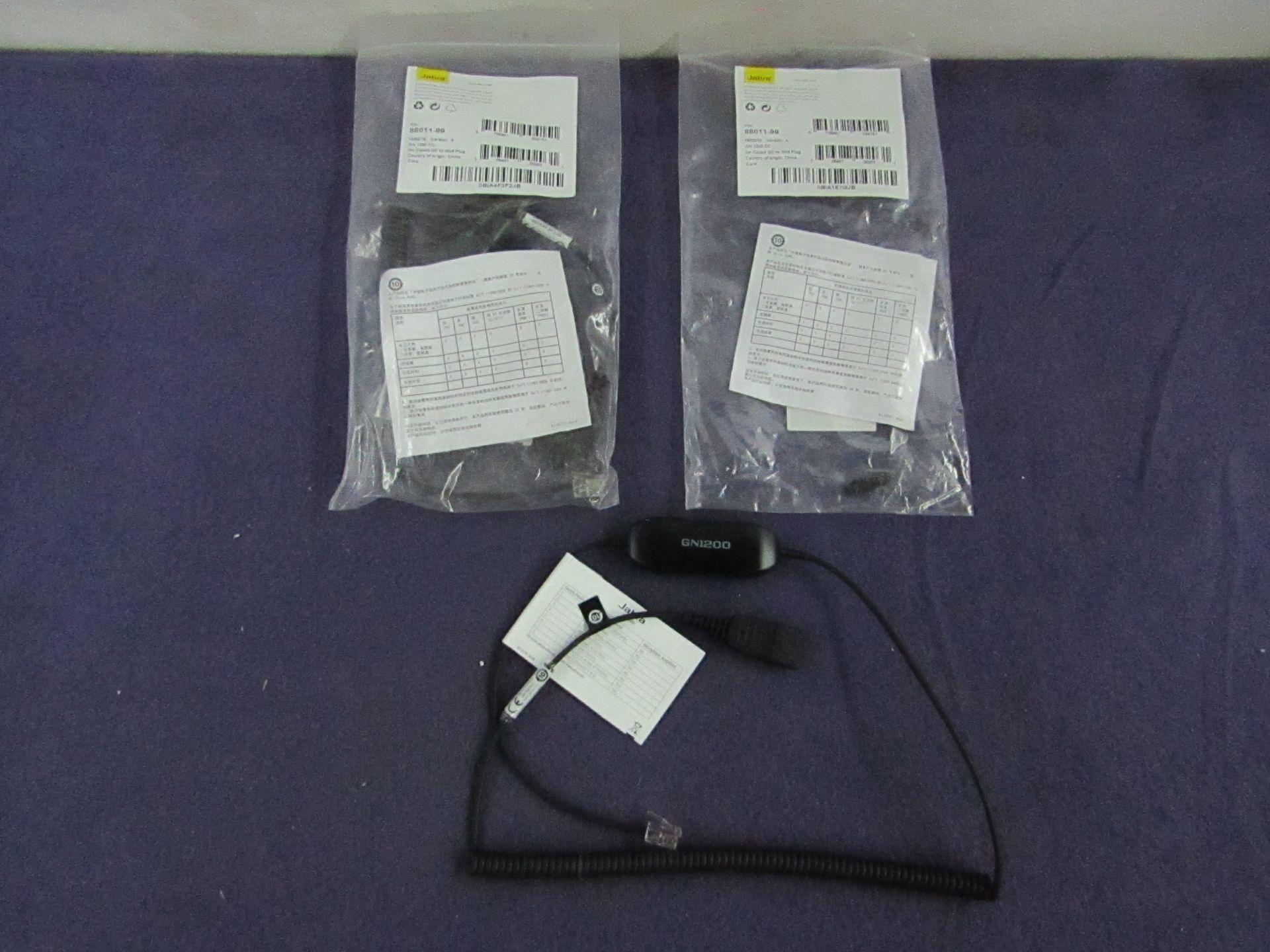 2x Jabra - Netcom Smart Card ( Curly ) GN1200 - Unused & Packaged.