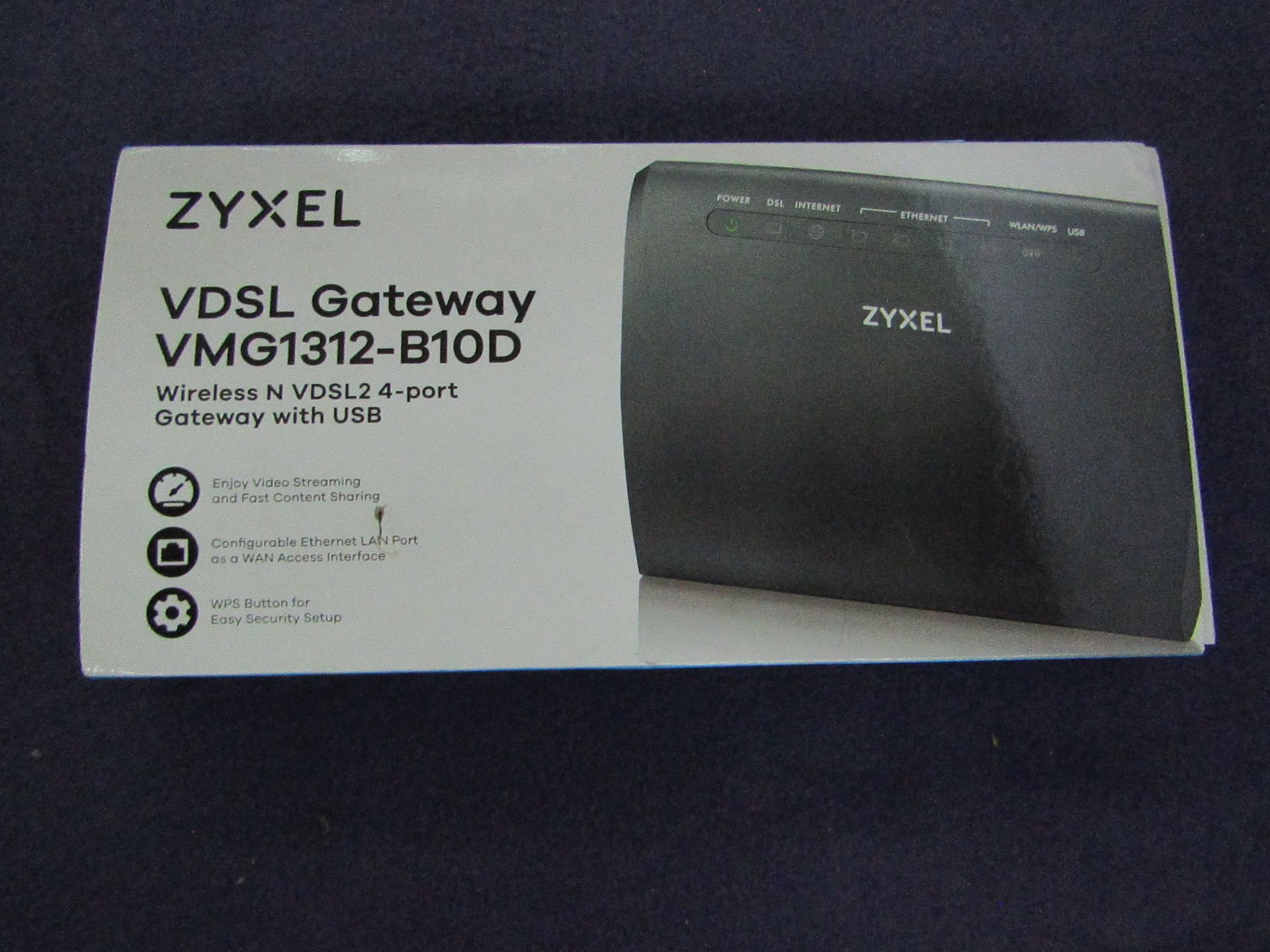 Zyxel - VDSL 4-Port Gateway With USB - VMG1312-B10D - Unchecked & Boxed.