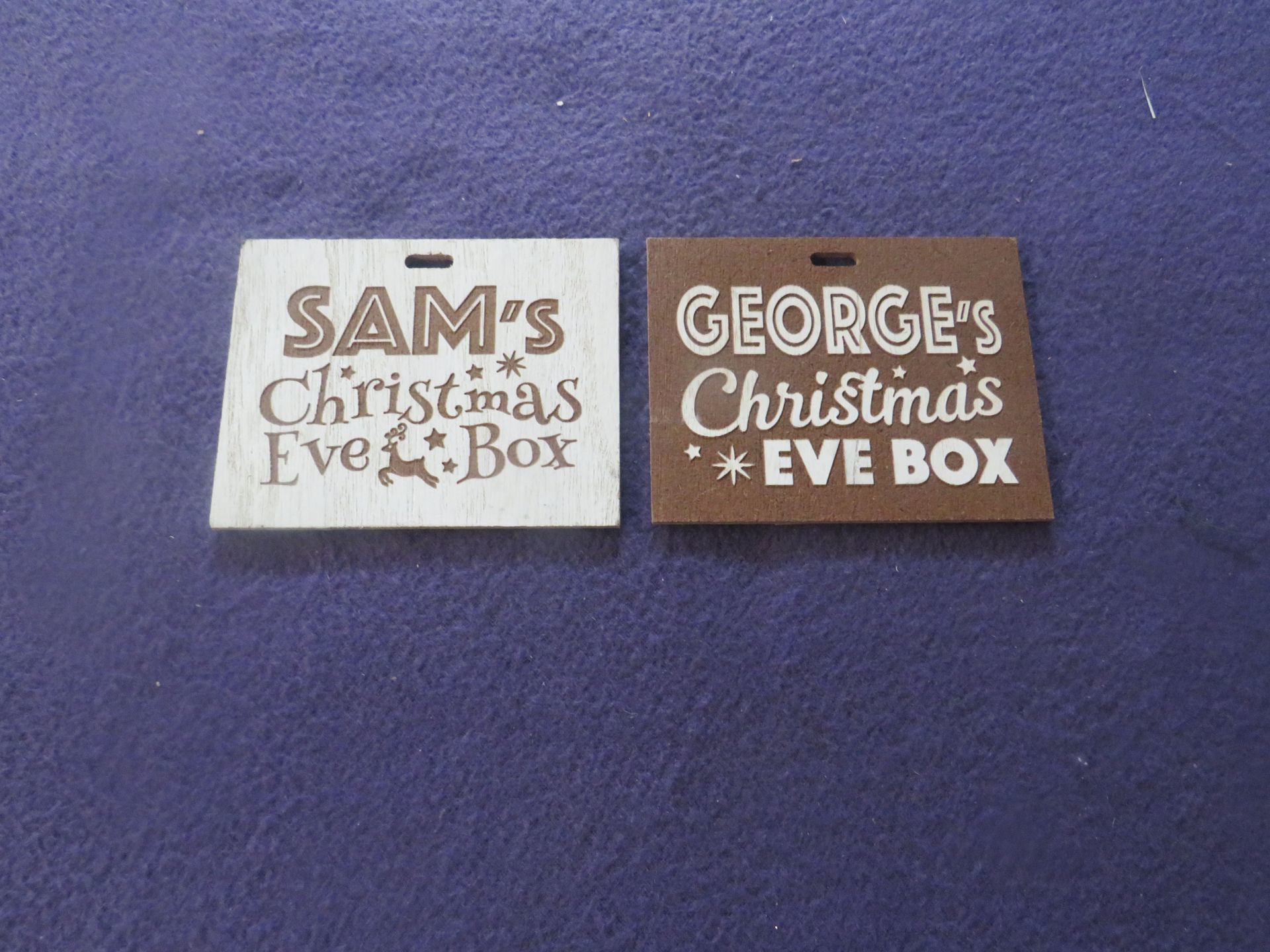 6x Boxes Being : Christmas Eve Personalised Name Plates - Please Note Will Be Picked At Random
