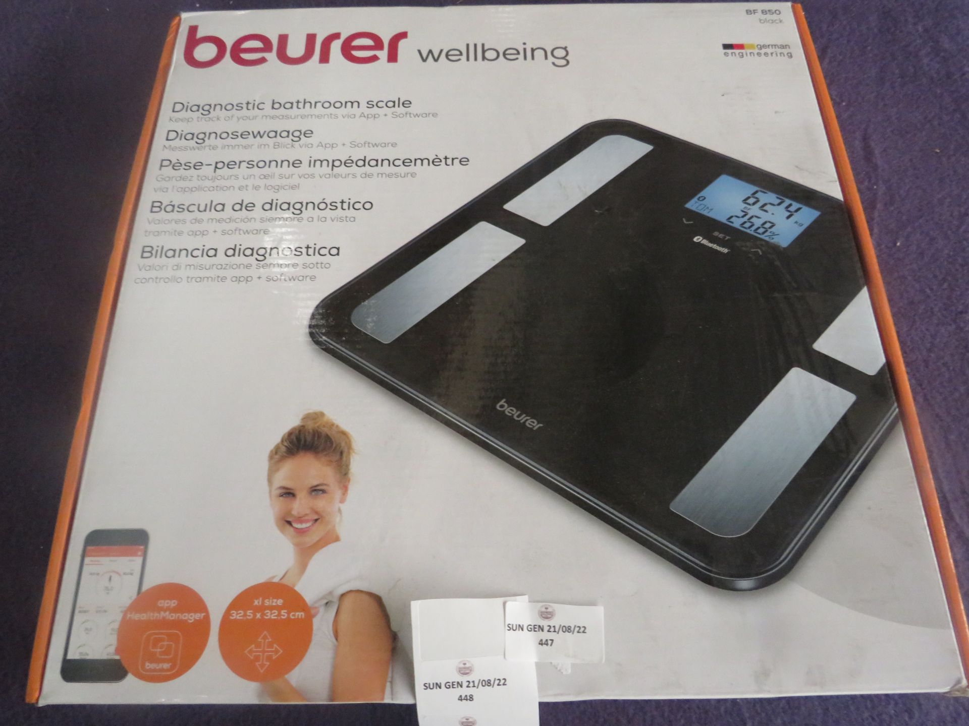 Beurer - Diagnostic Bathroom Scales - Black BF850 - Untested & Boxed.