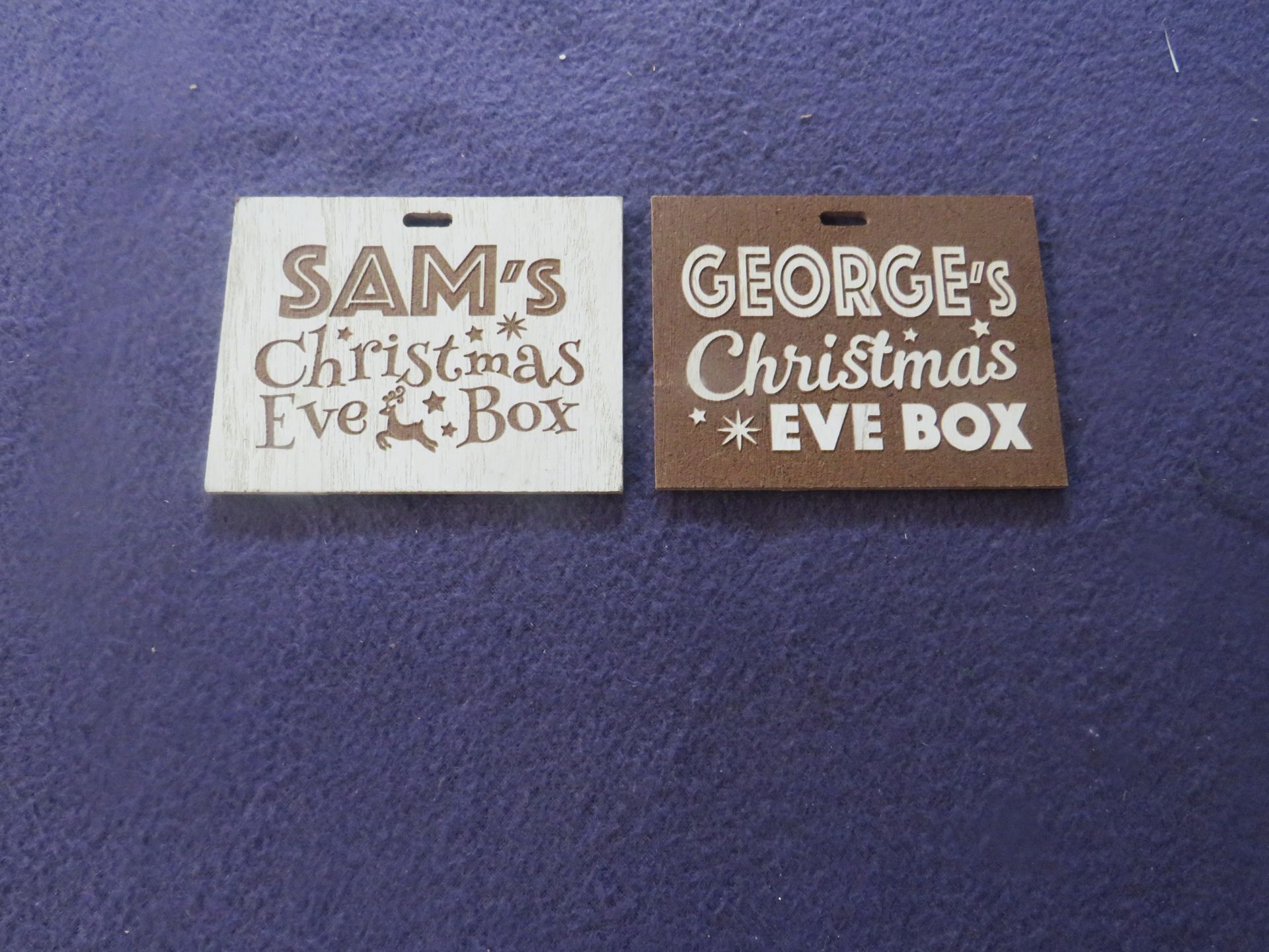 6x Boxes Being : Christmas Eve Personalised Name Plates - Please Note Will Be Picked At Random