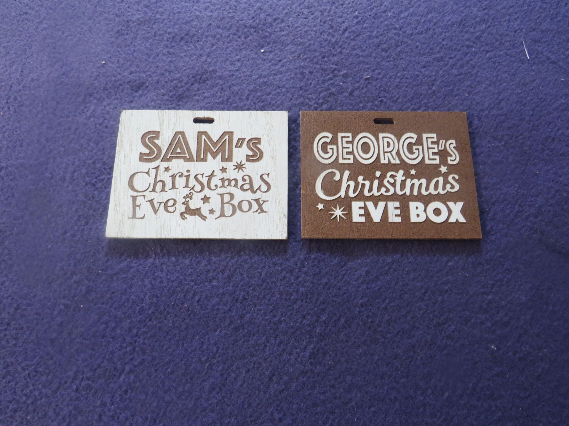 6x Boxes Being : Christmas Eve Personalised Name Plates - Please Note Will Be Picked At Random