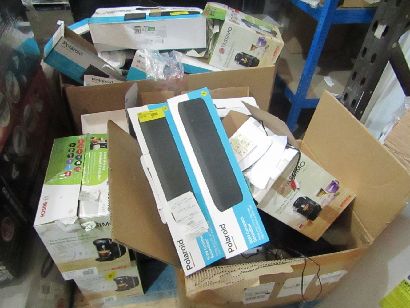 Pallets of Electricals and Vacuums raw customer returns from a large Supermarket chain