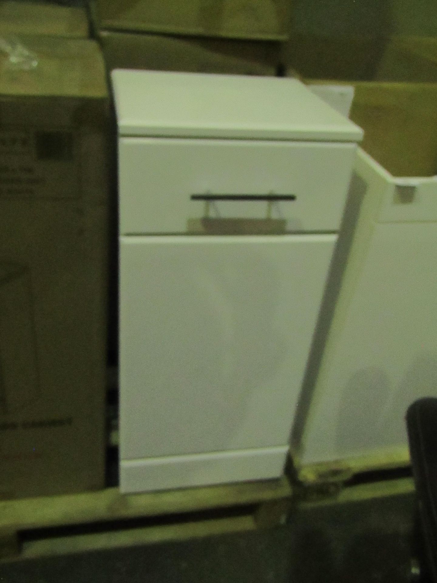 Unbranded - Gloss White 1-Drawer 1-Cupboard Unity ( 350x300x766mm ) - Unused & Boxed.