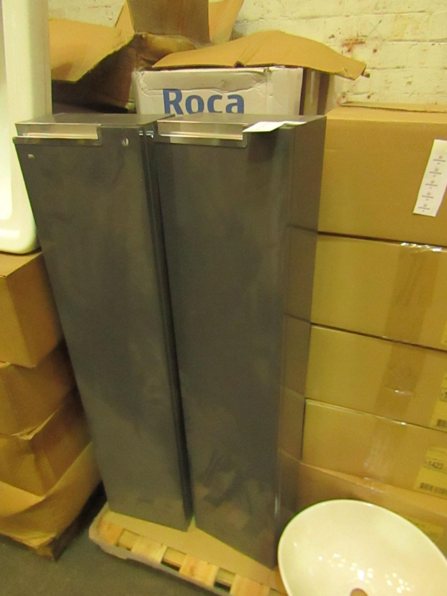 Roca - Columna Victoria-N Glossy Grey Bathroom Unit 1-Door - 1100mm - Unused & Boxed.