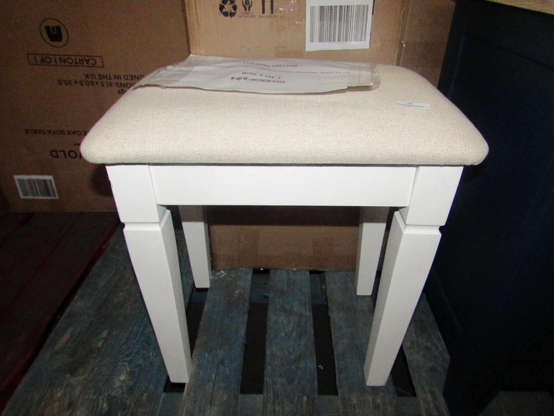 Cotswold Company Chantilly Warm White Dressing Table Stool RRP Â£125.00 - The items in this lot
