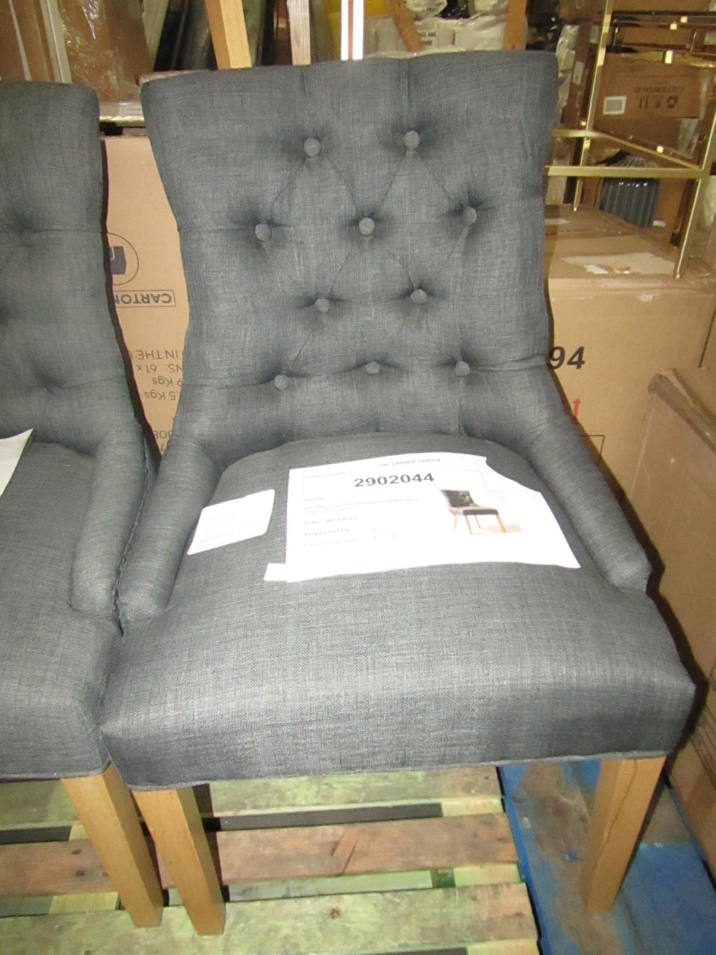 Cotswold Company Primrose Upholstered Button Back Chair - Charcoal 5 RRP Â£185.00 - This item