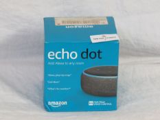 Amazon Echo Dot, unchecked and boxed.