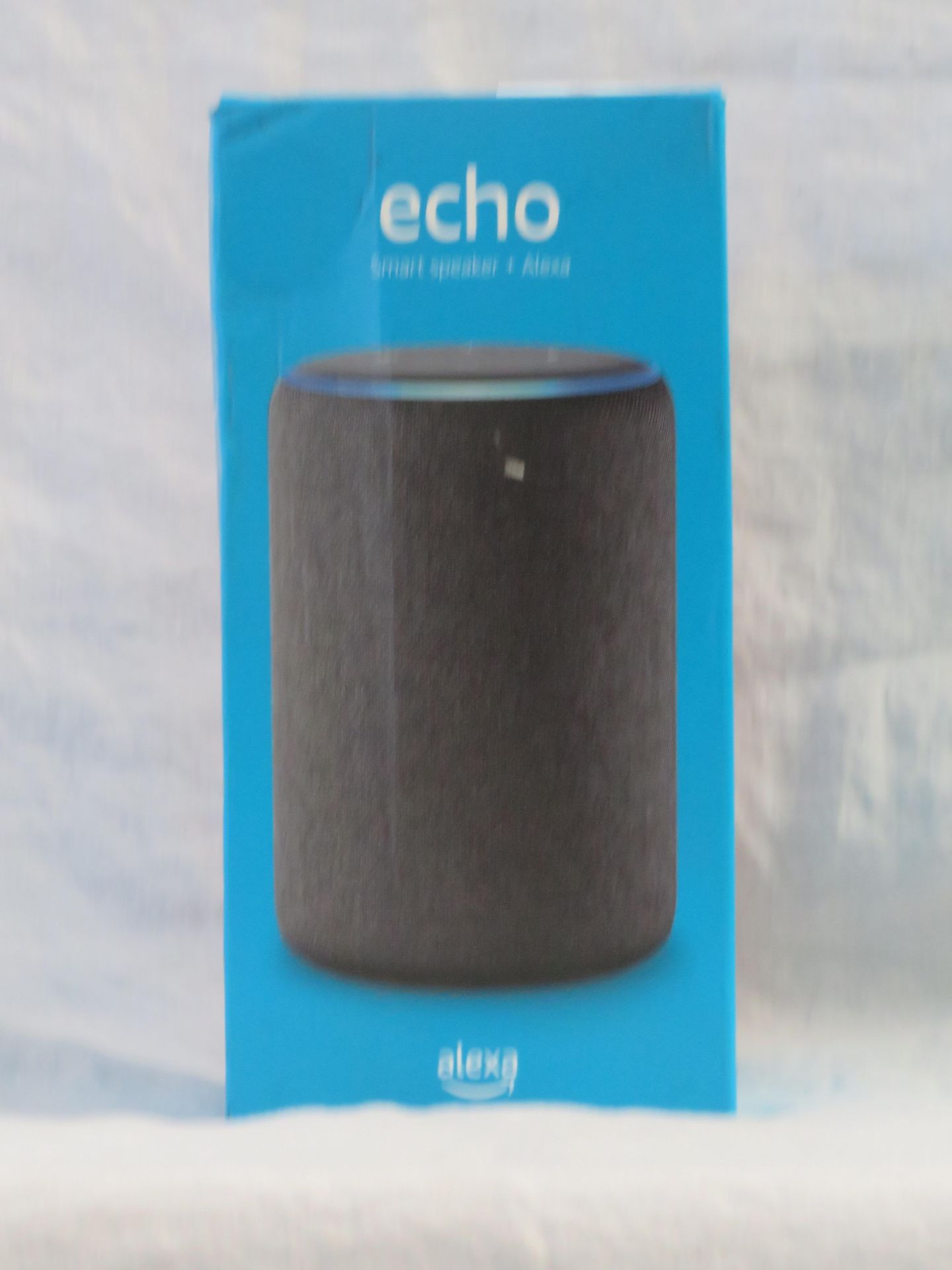 Amazon Echo 3rd gen smart speaker, unchecked in original box